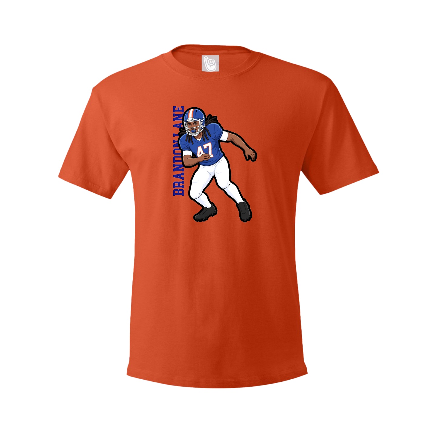 Youth Tee — Name Vertical in Orange