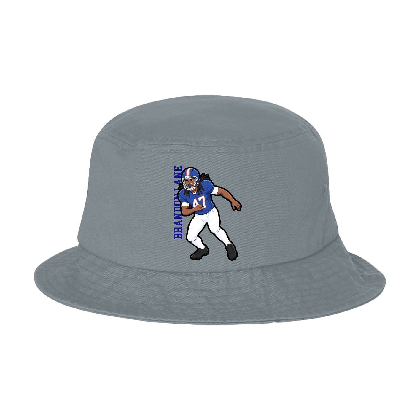 Bucket Cap — Name Vertical in Grey