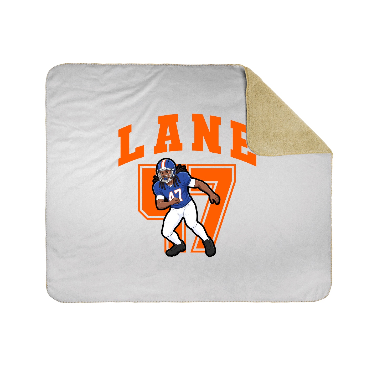 Throw Blanket — Number in White