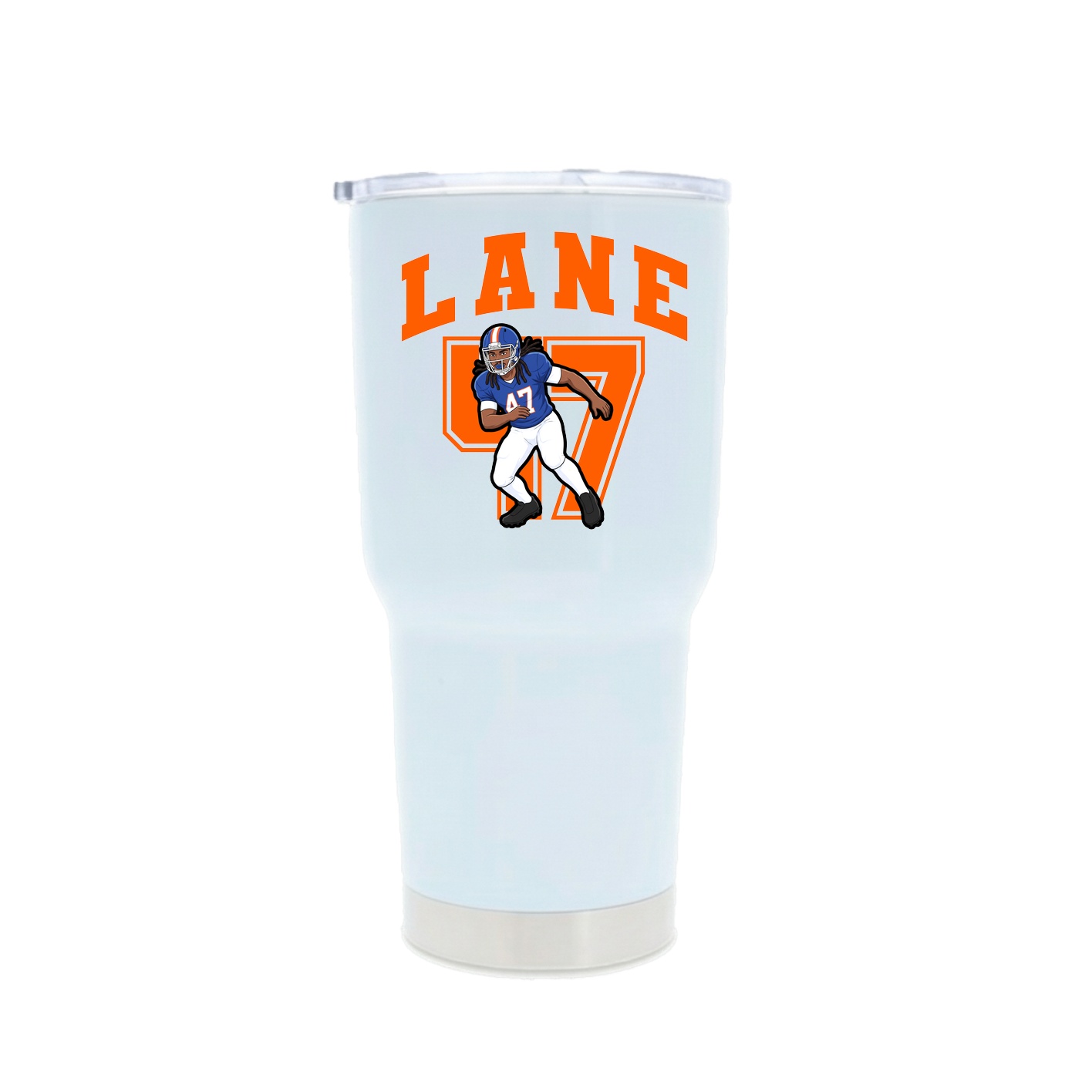 30oz Stainless Steel Tumbler — Number in White