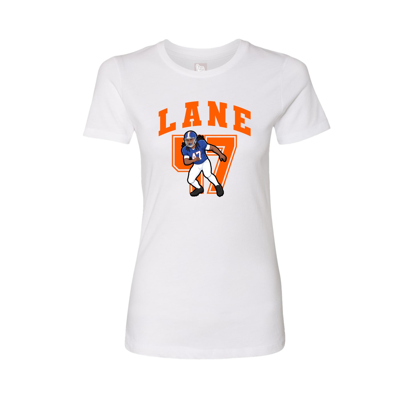Fitted Women's Tee — Number in White
