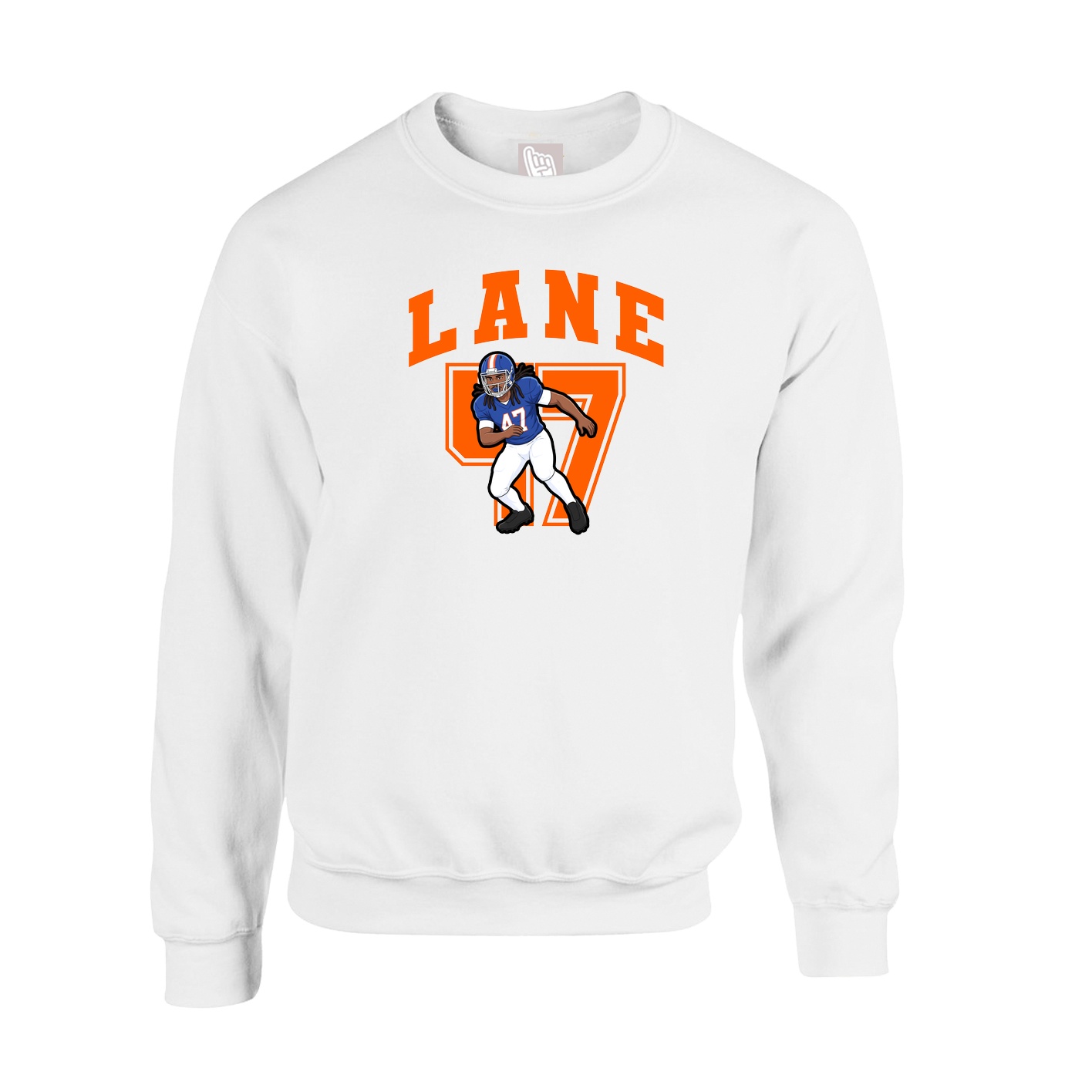 Fleece Crew — Number in White
