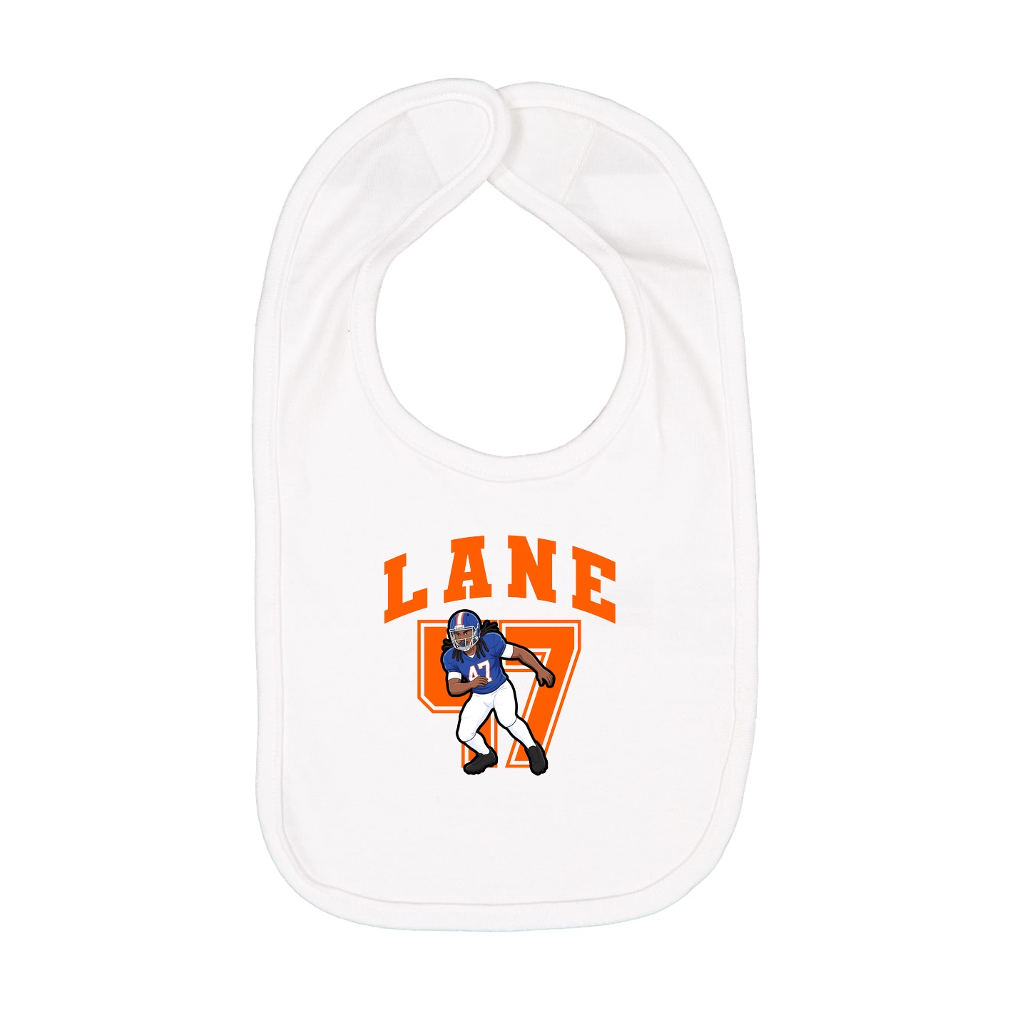 Infant Bib — Number in White