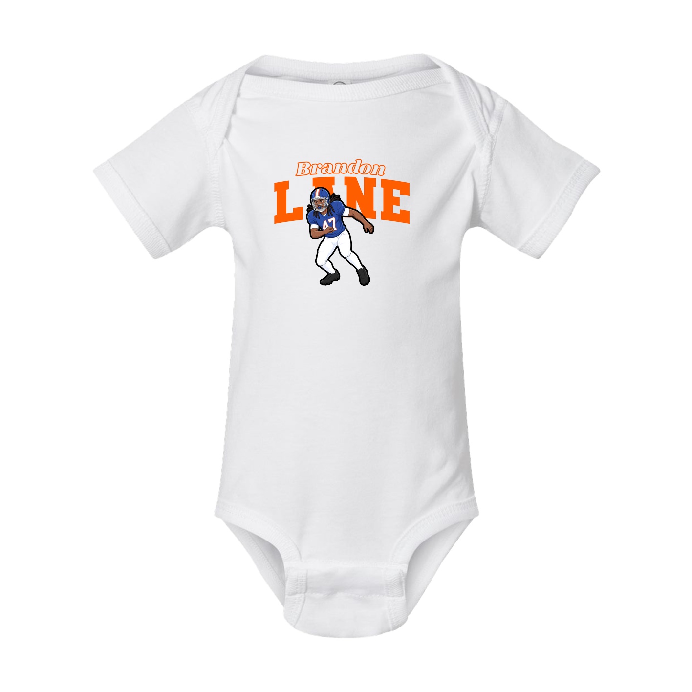 Baby Onesie — Name Arch in White