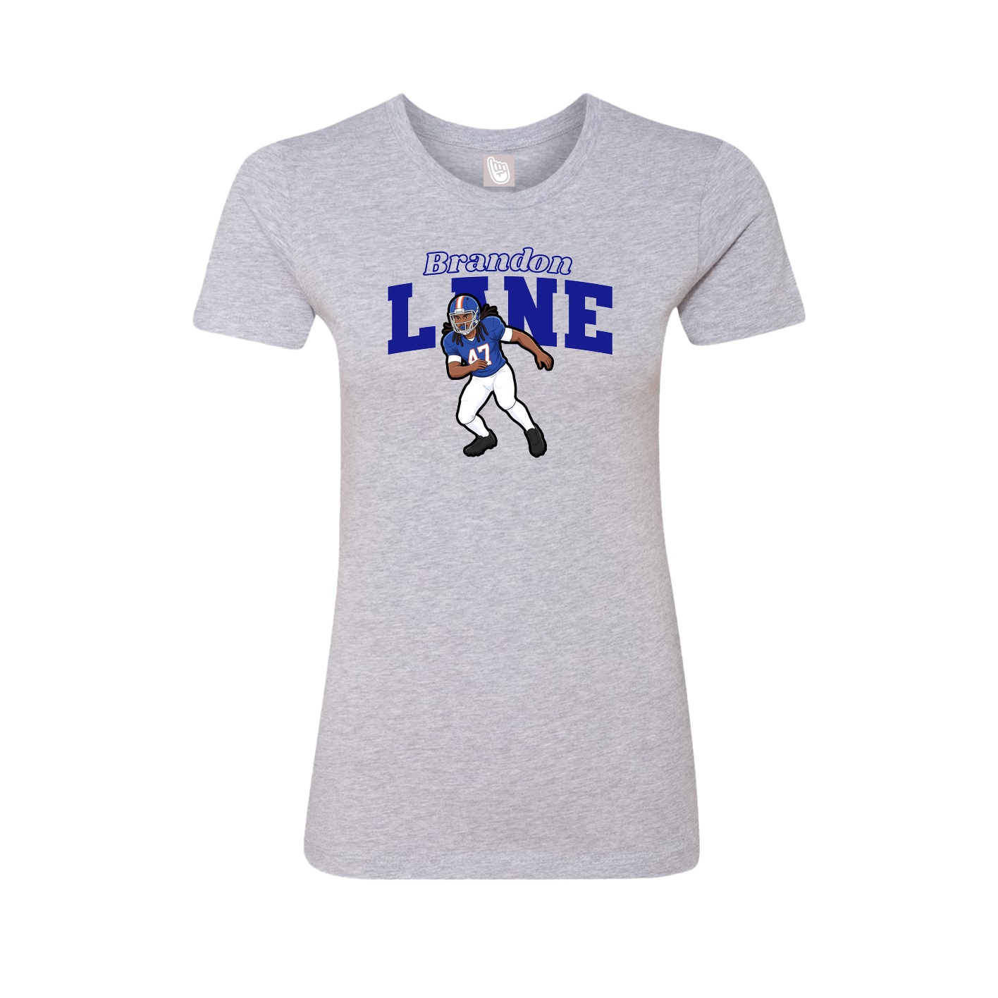 Fitted Women's Tee — Name Arch in Grey