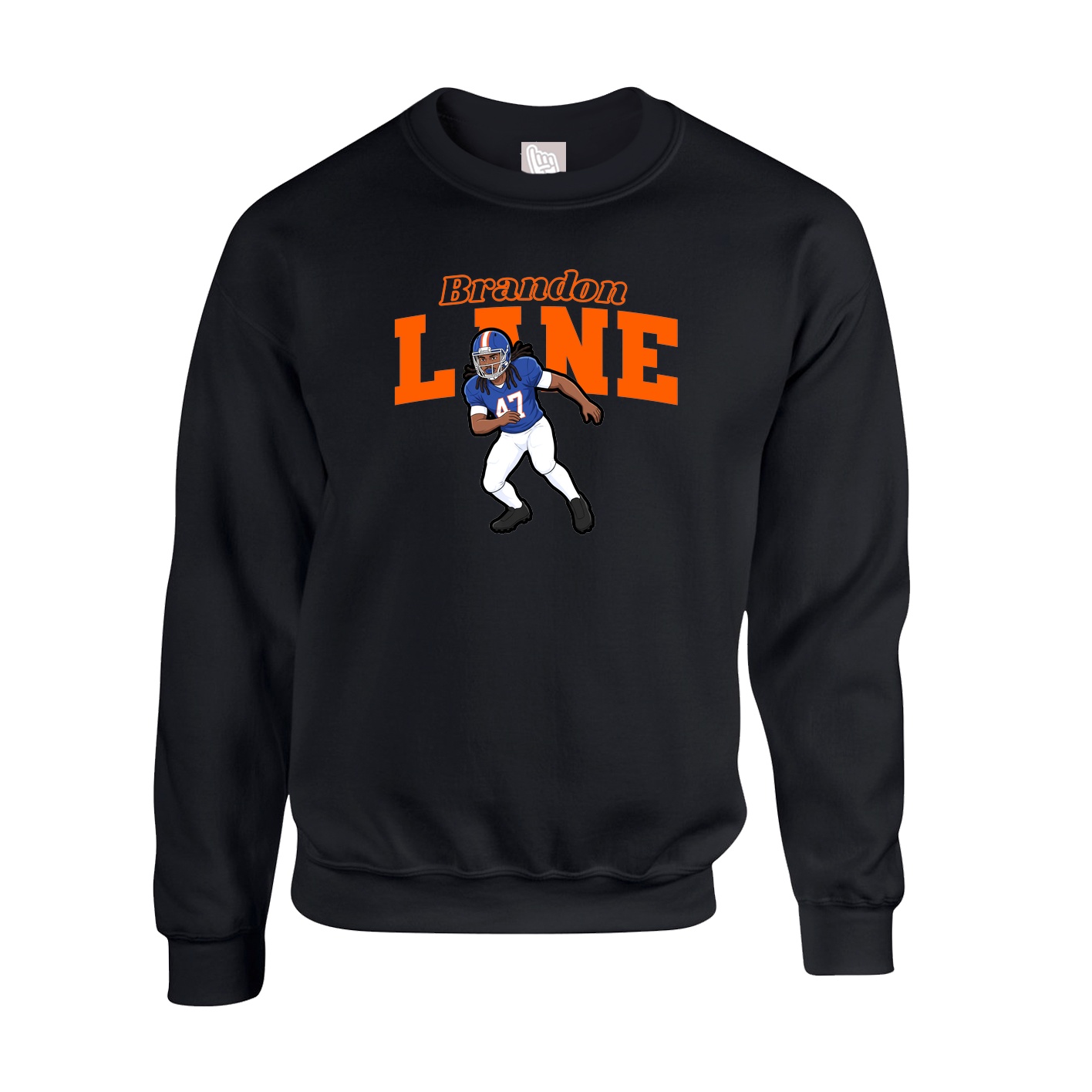 Fleece Crew — Name Arch in Black
