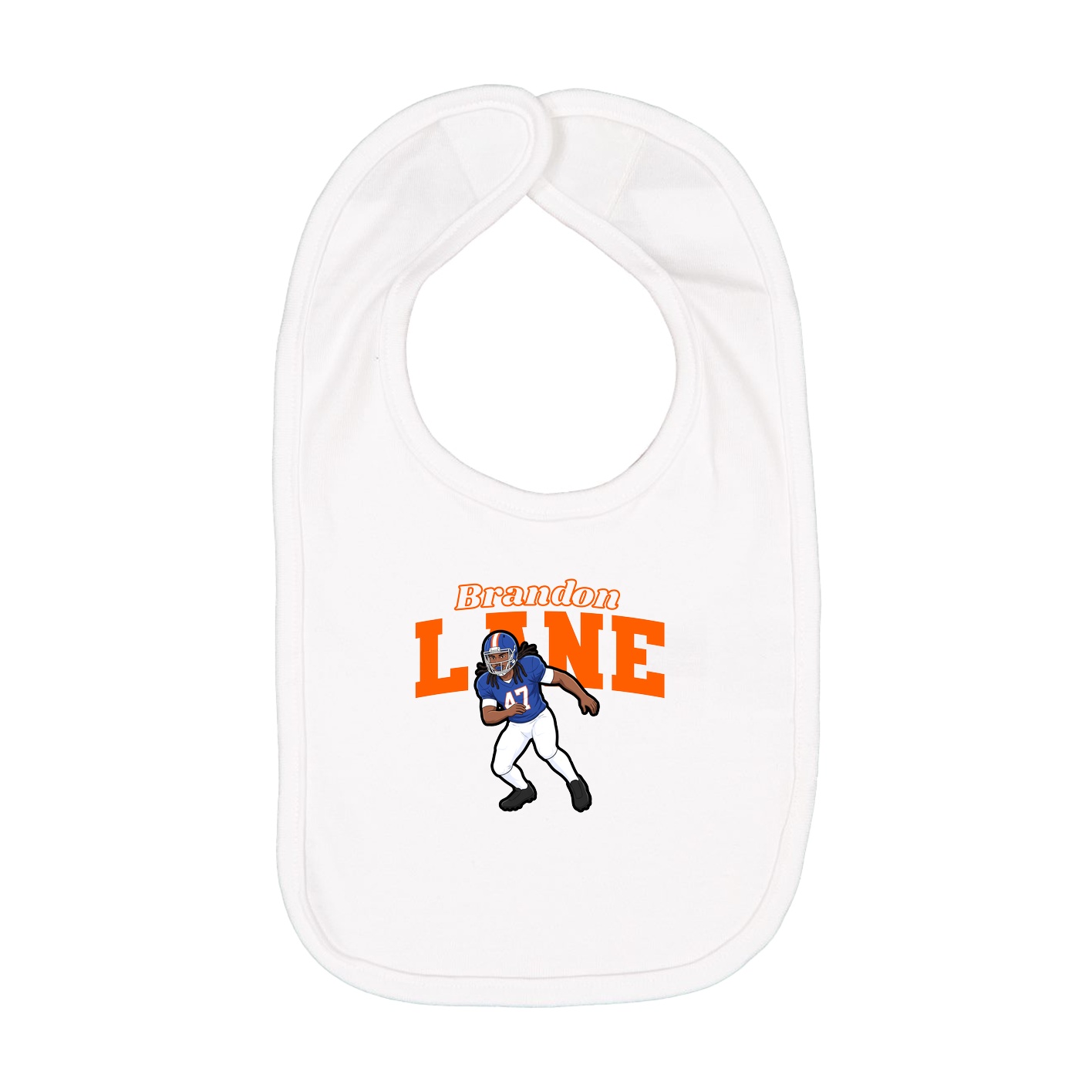 Infant Bib — Name Arch in White