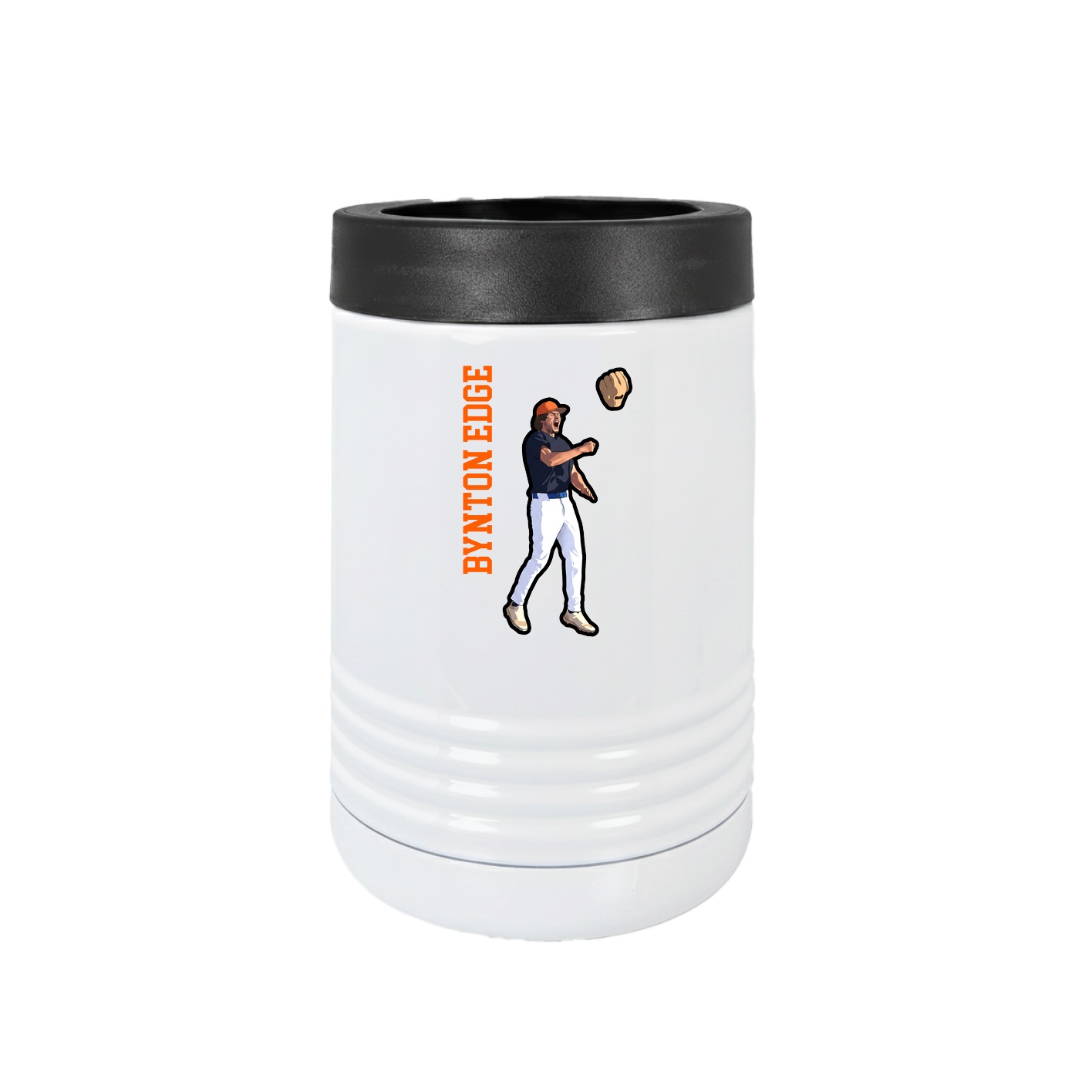 Beverage Holder — Name Vertical in White