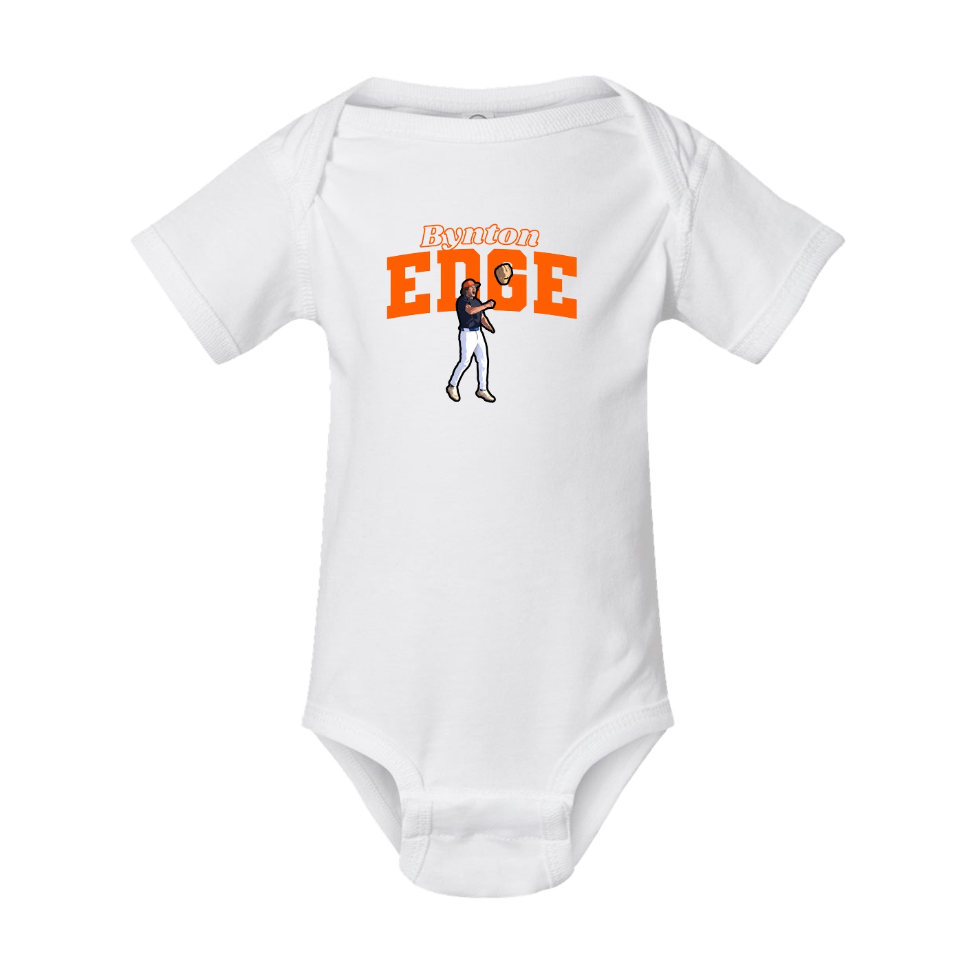 Baby Onesie — Name Arch in White