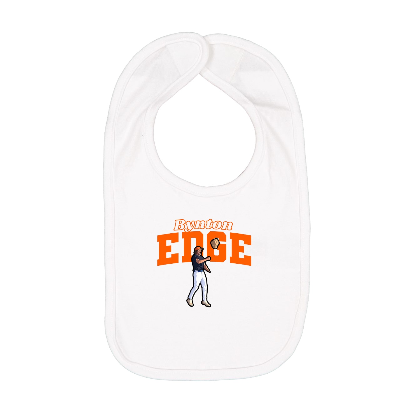 Infant Bib — Name Arch in White