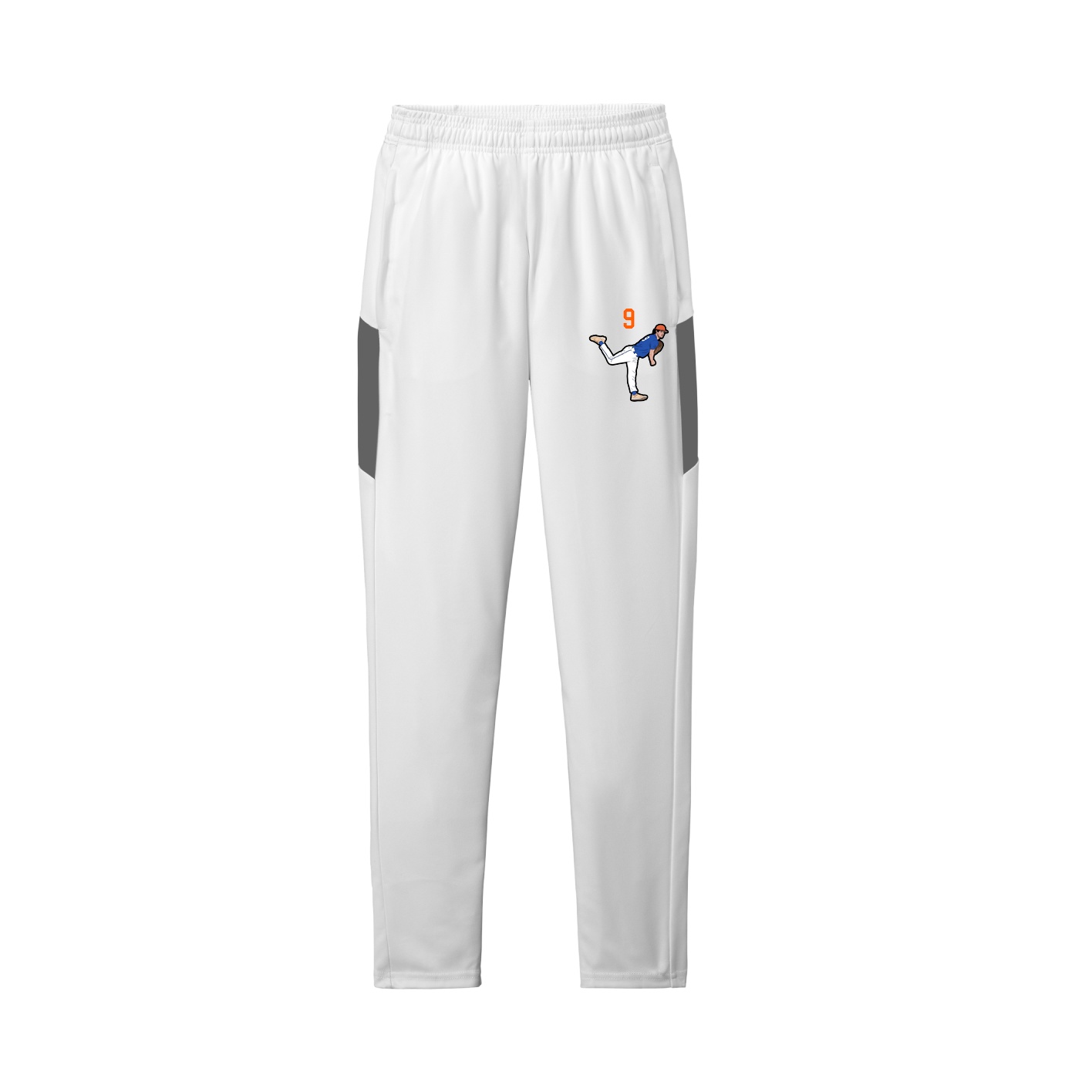 Team Travel Pant — Number Top in White/Grey