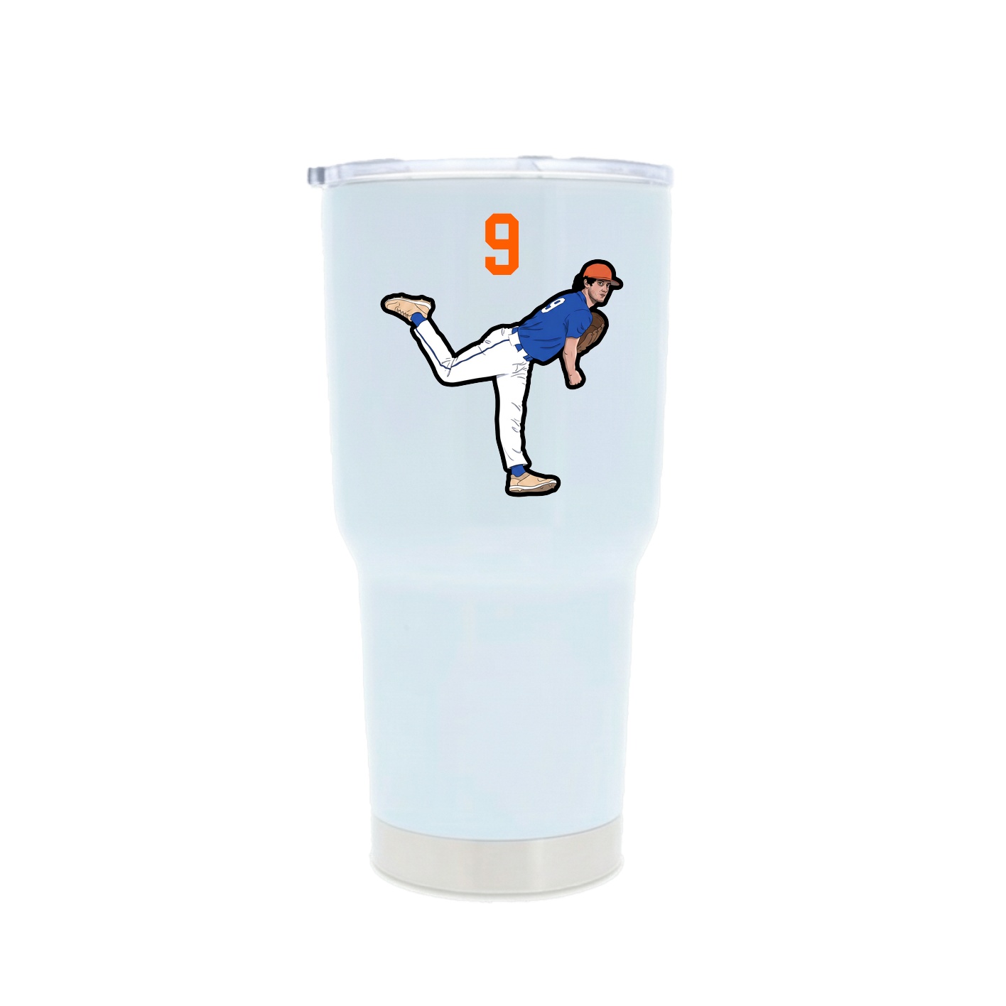 30oz Stainless Steel Tumbler — Number Top in White