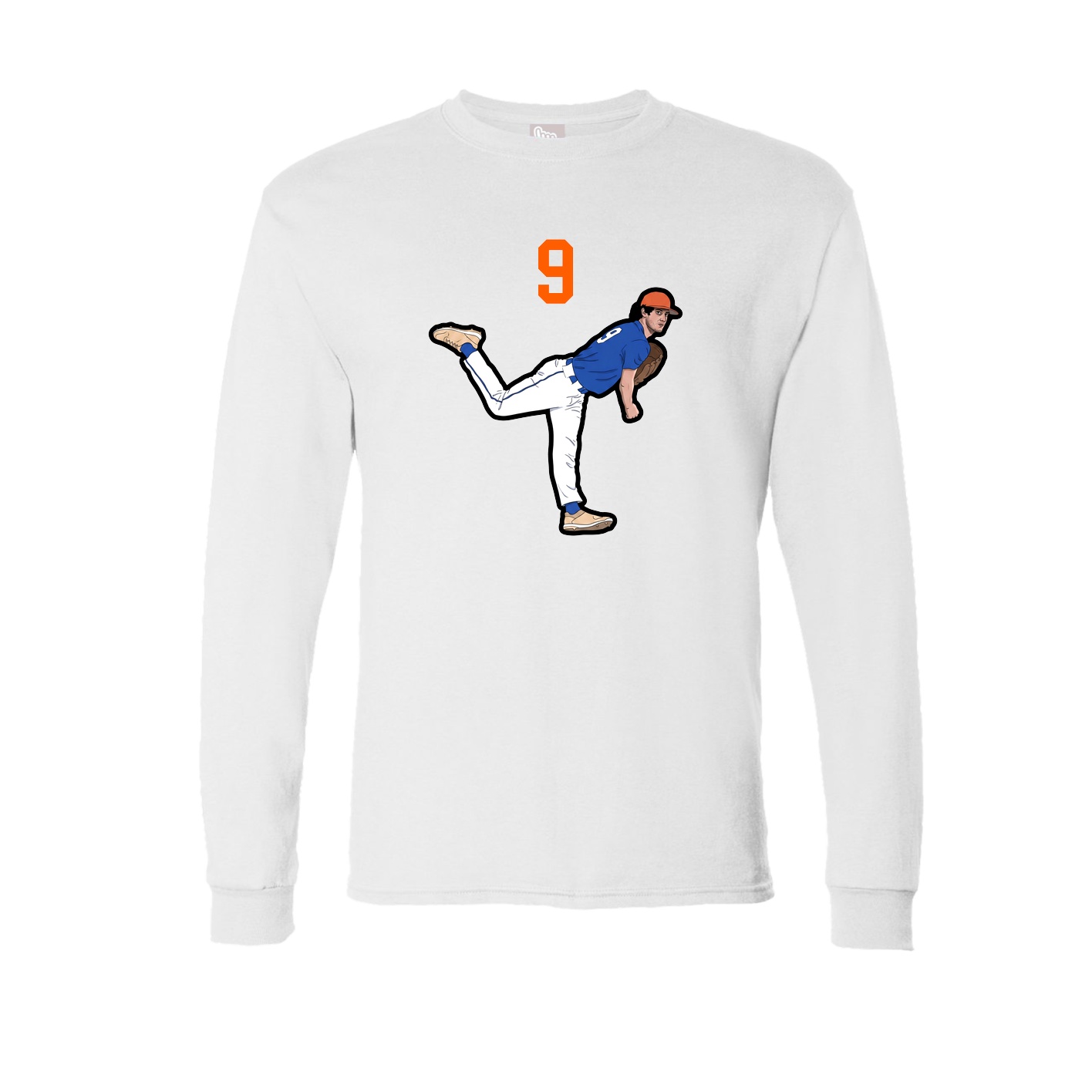 Long Sleeve Tee — Number Top in White