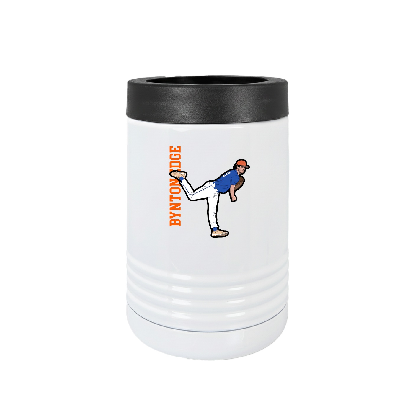 Beverage Holder — Name Vertical in White
