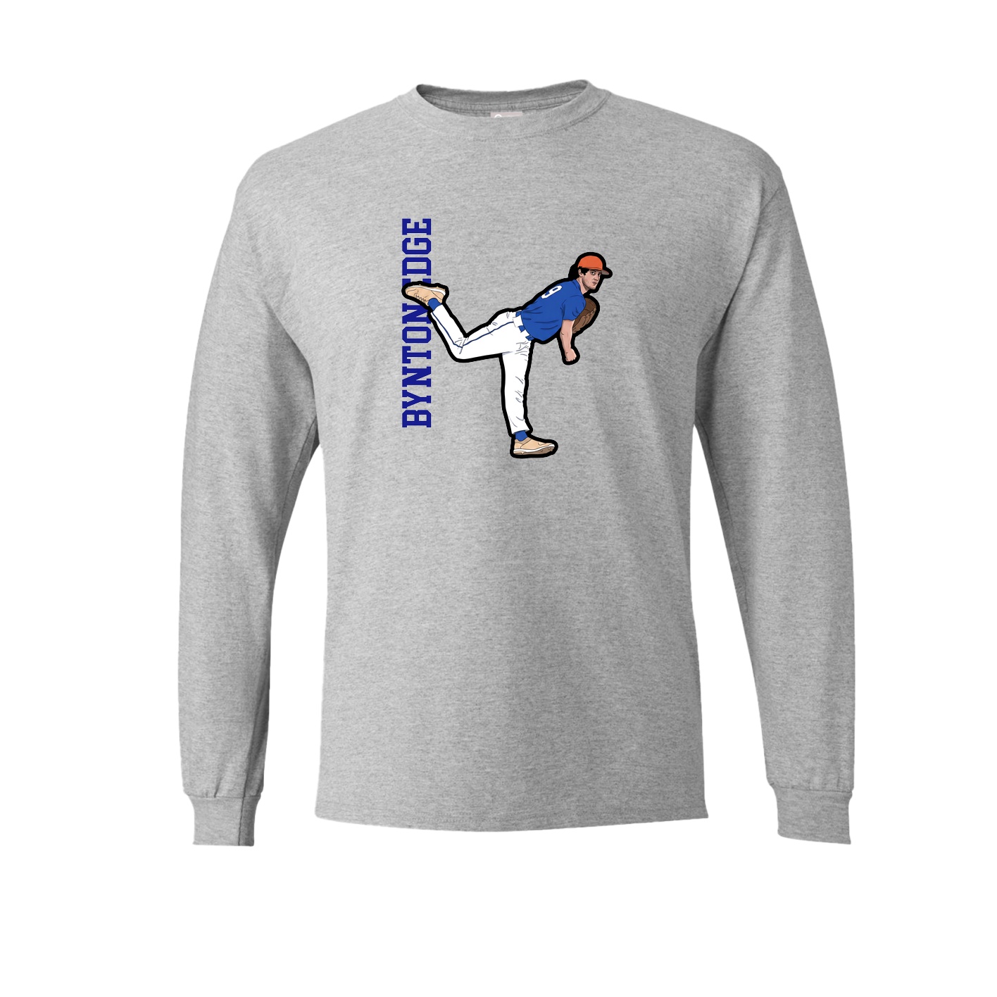 Long Sleeve Tee — Name Vertical in Grey