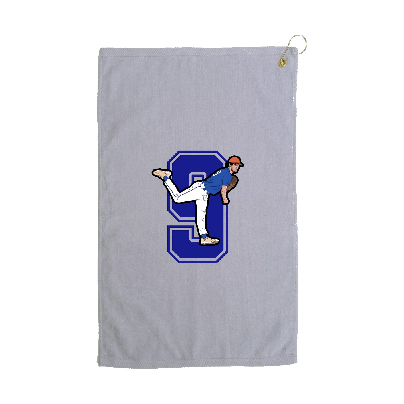 Golf Towel — Number in Grey