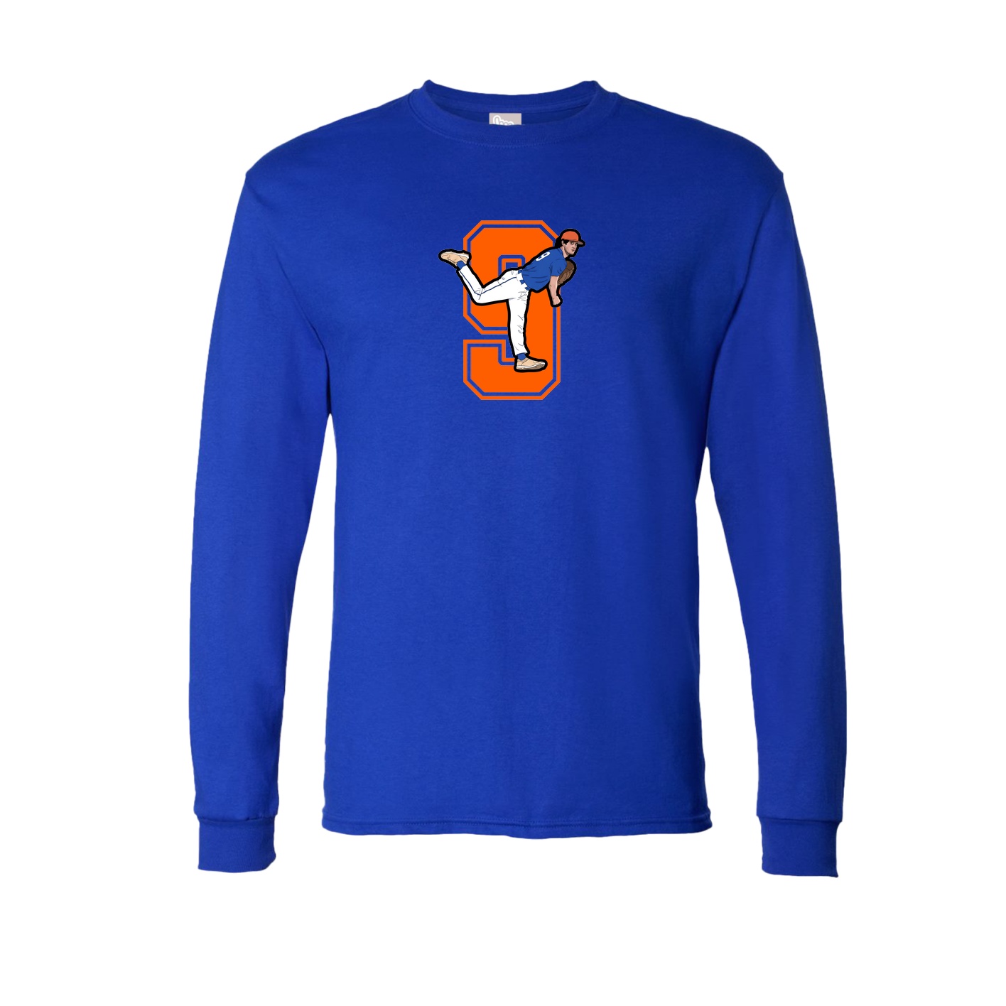 Long Sleeve Tee — Number in Royal