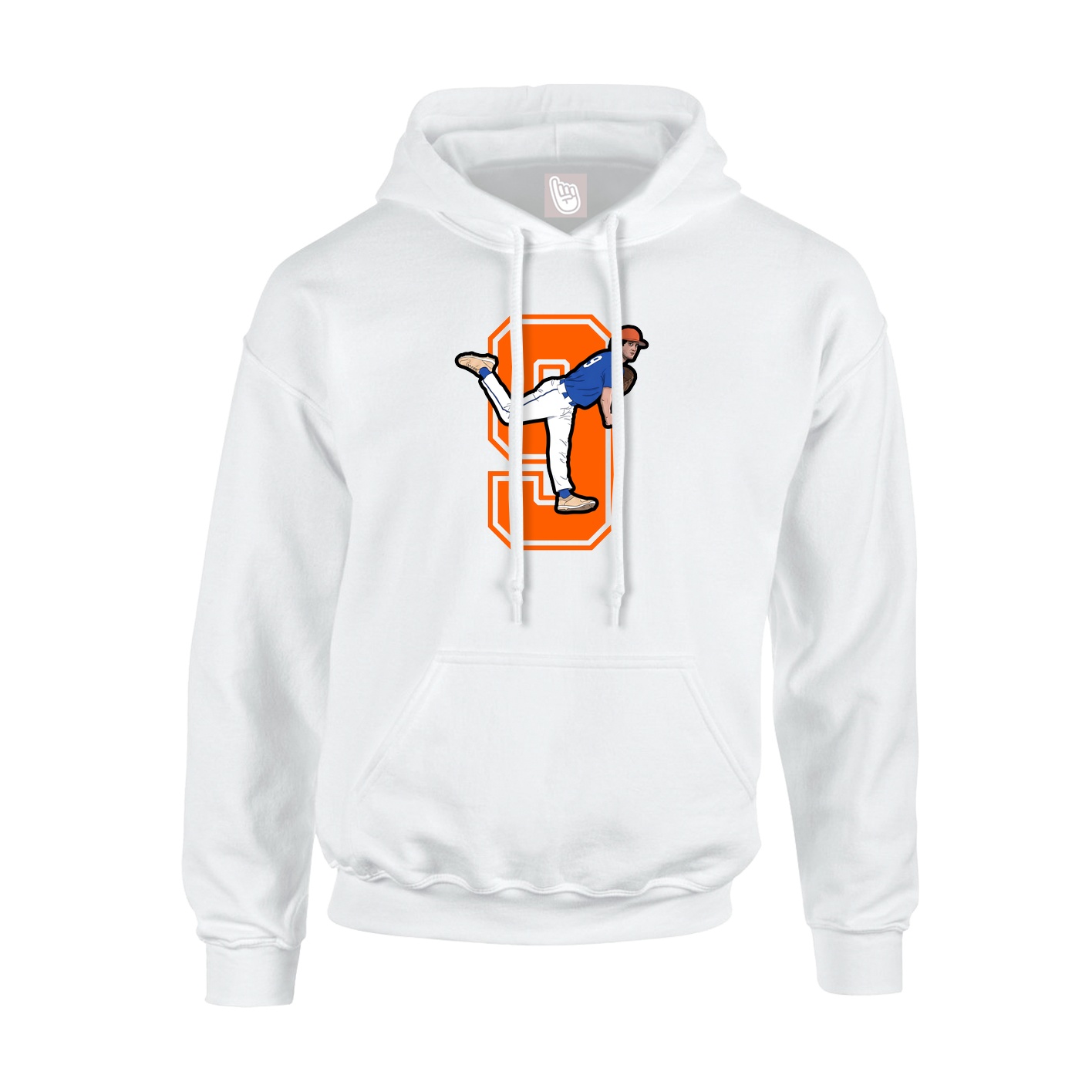 Hoodie — Number in White