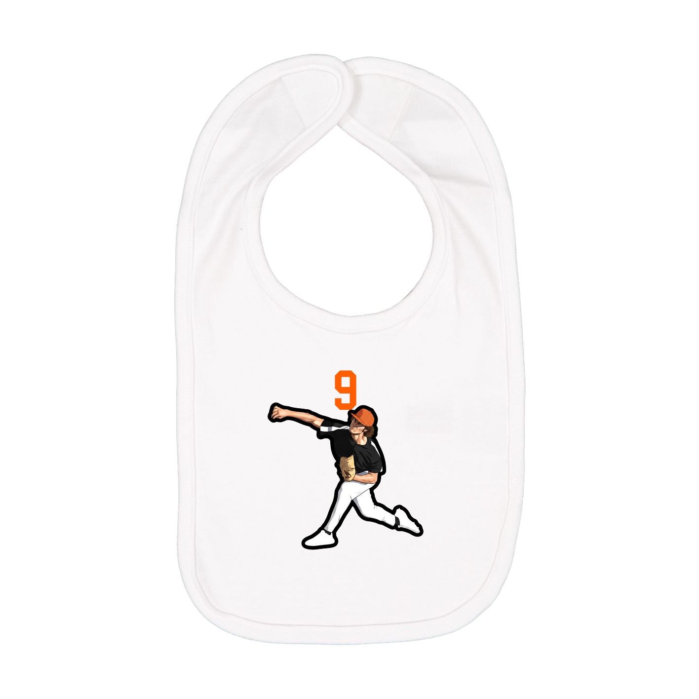 Infant Bib — Number Top in White