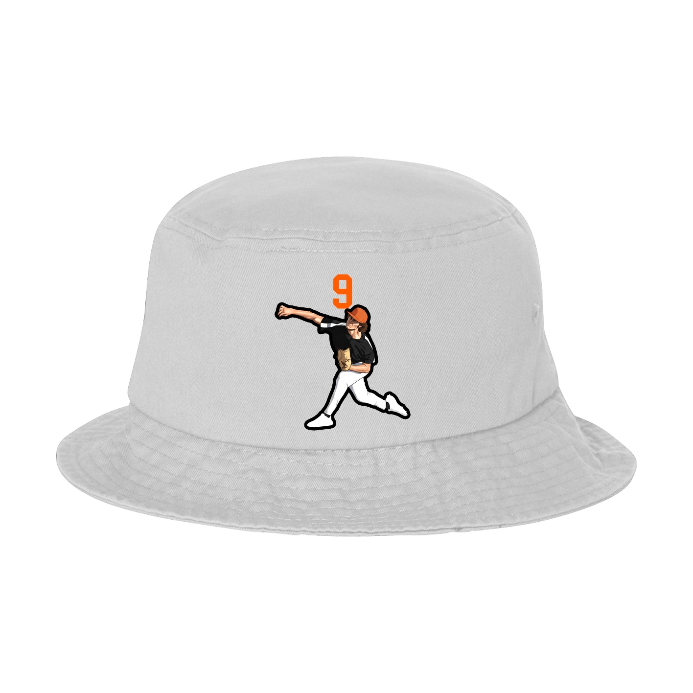 Bucket Cap — Number Top in White