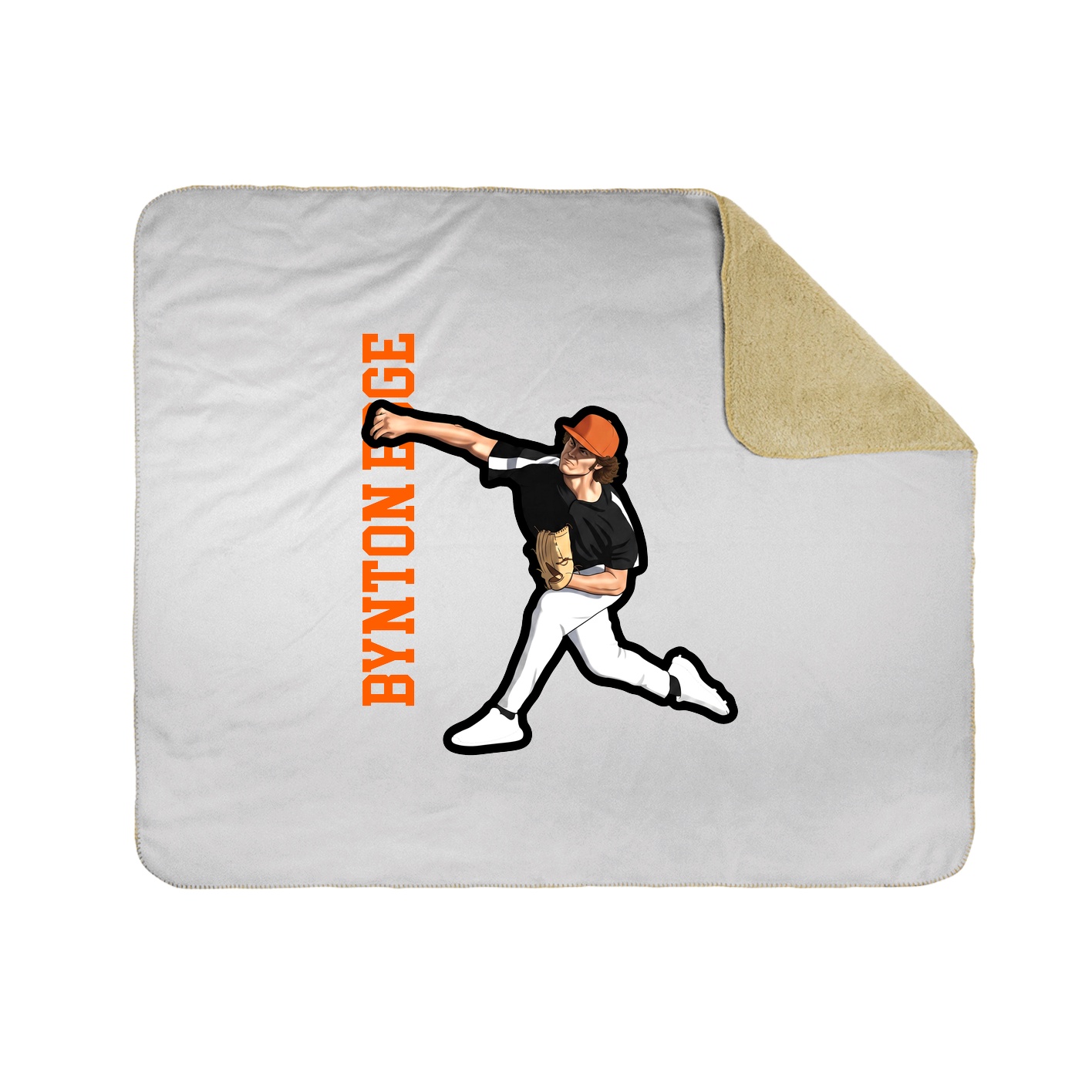 Throw Blanket — Name Vertical in White