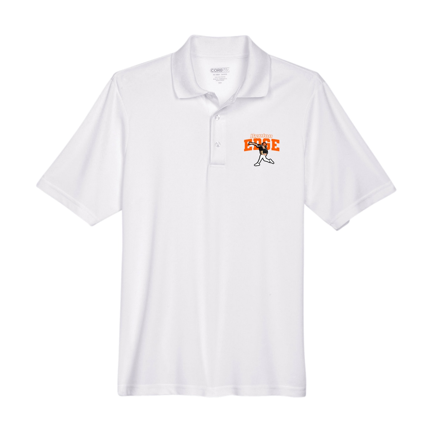 Performance Polo — Name Arch in White