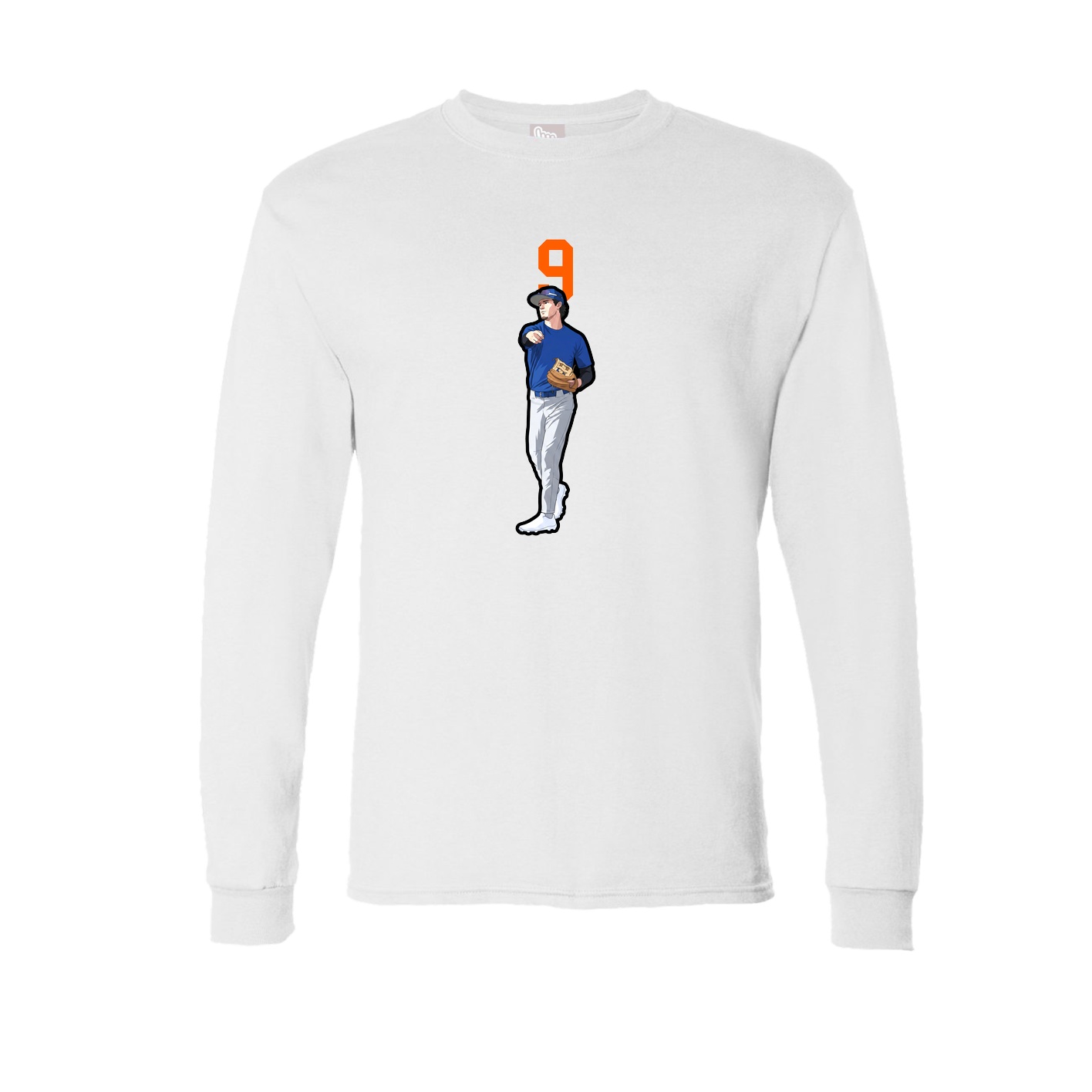 Long Sleeve Tee — Number Top in White