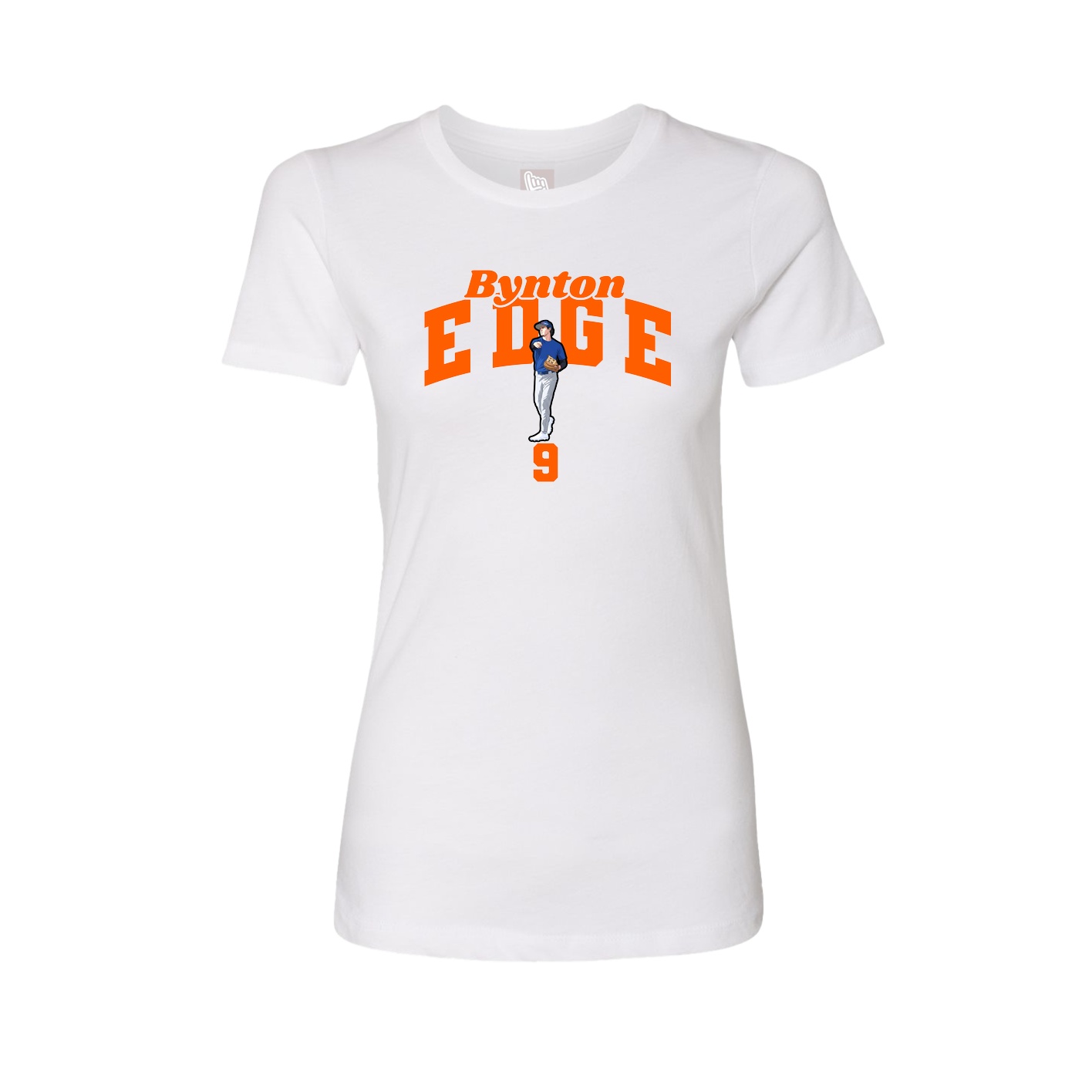 Fitted Women's Tee — Signature Arch in White