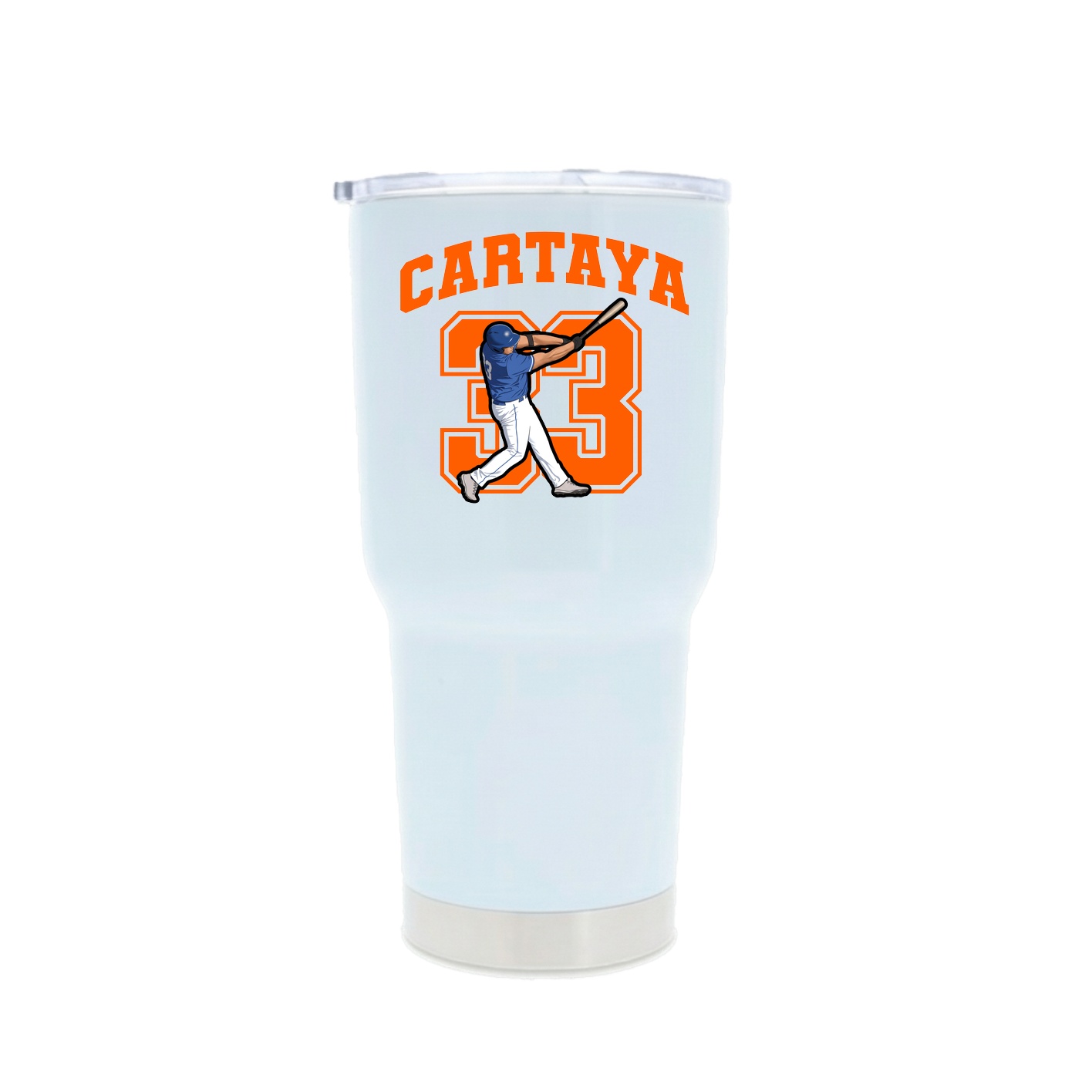 30oz Stainless Steel Tumbler — Number in White