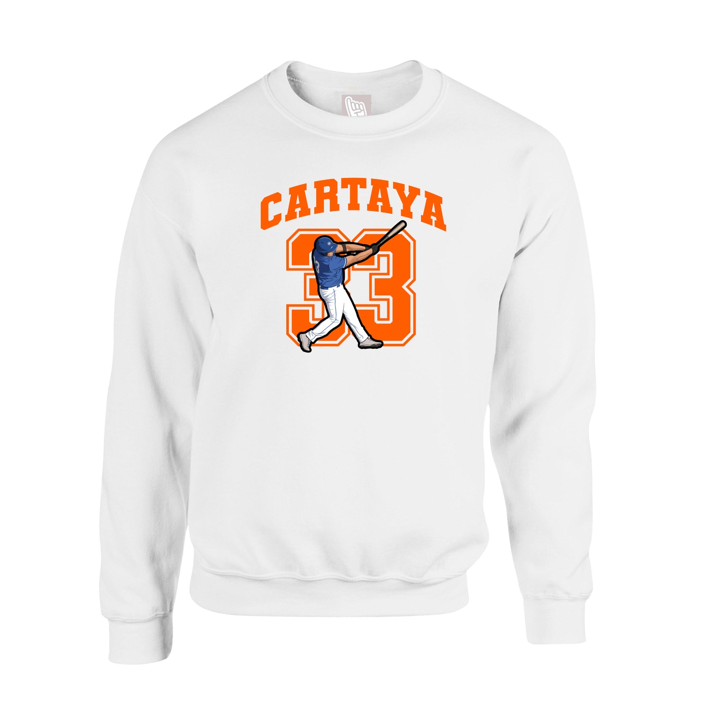 Fleece Crew — Number in White