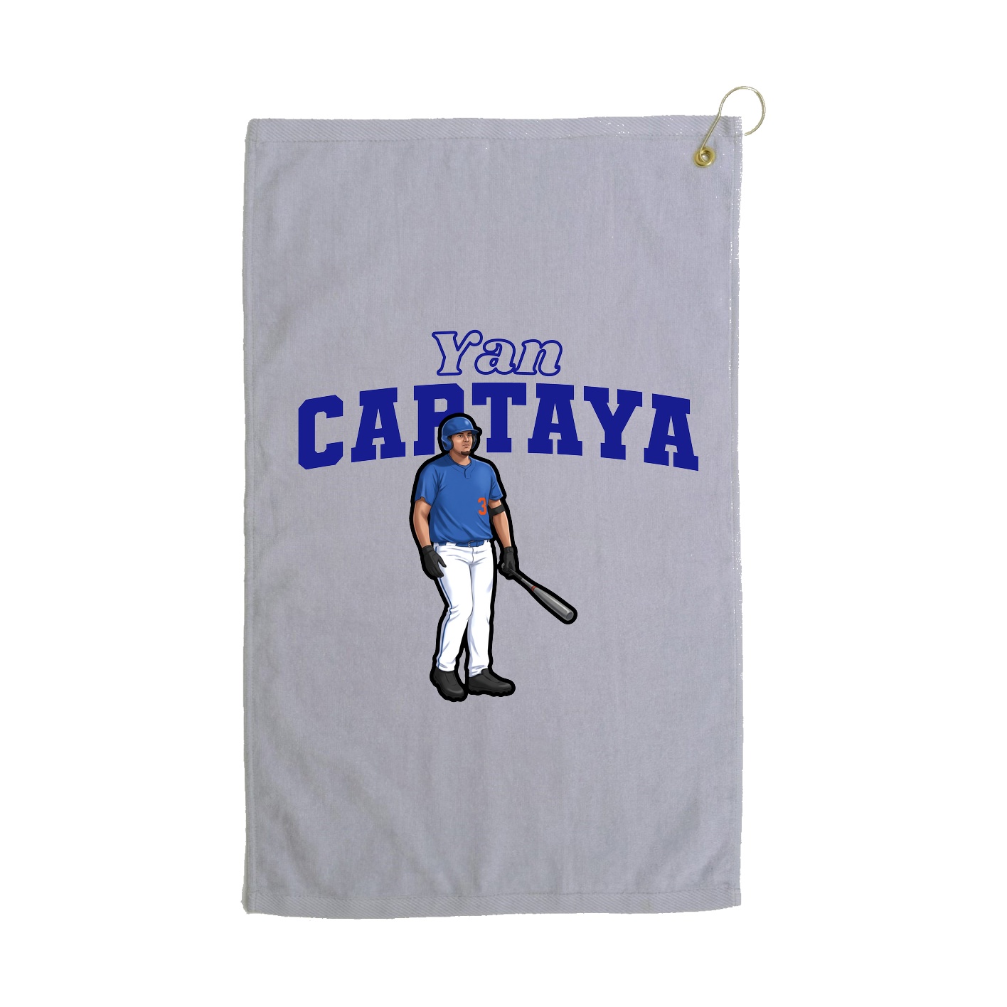 Golf Towel — Name Arch in Grey