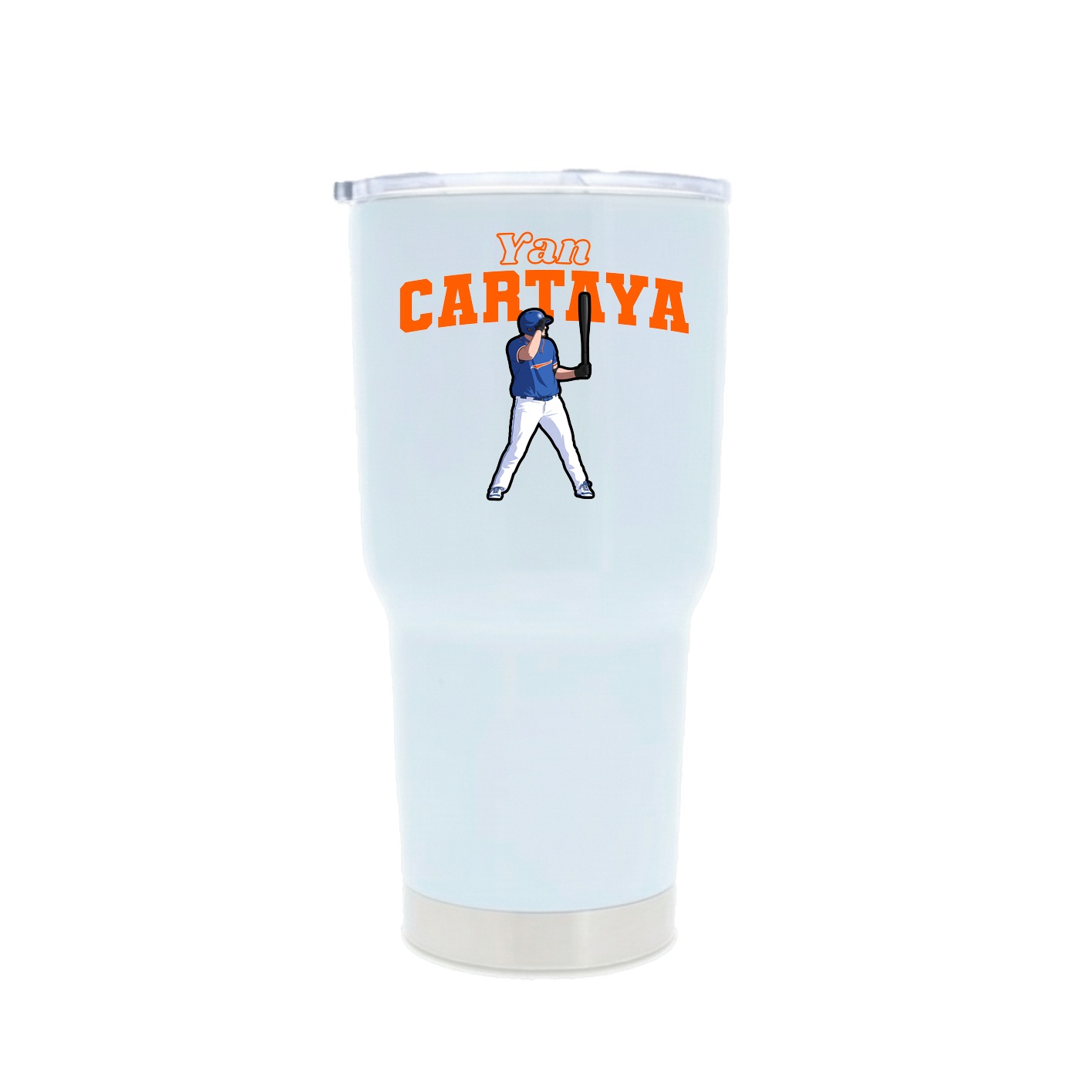 30oz Stainless Steel Tumbler — Name Arch in White