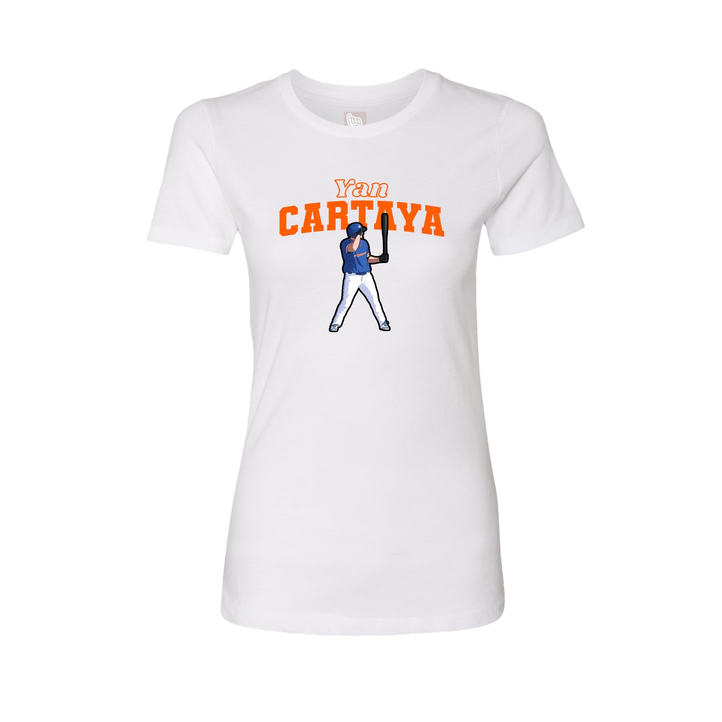 Fitted Women's Tee — Name Arch in White