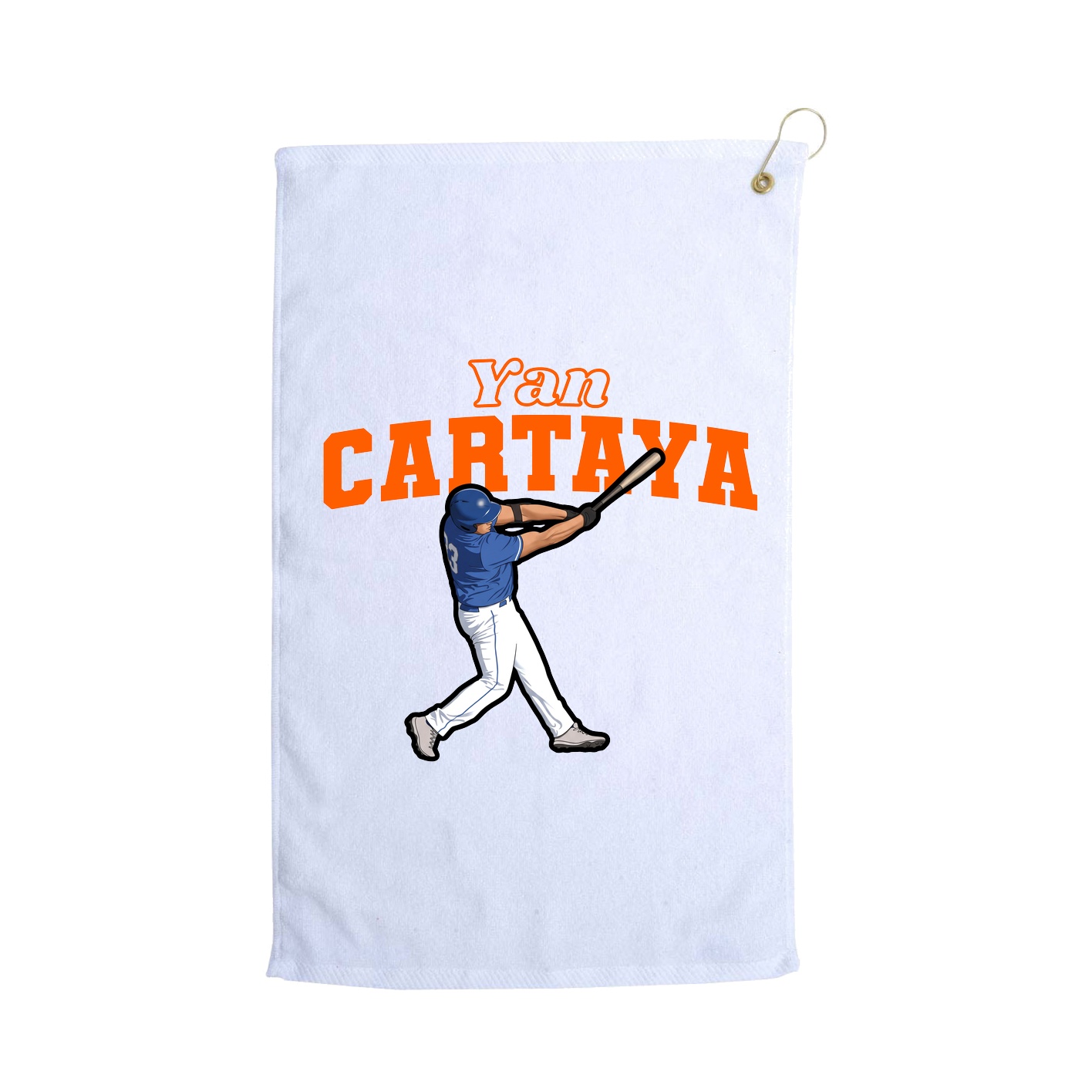 Golf Towel — Name Arch in White