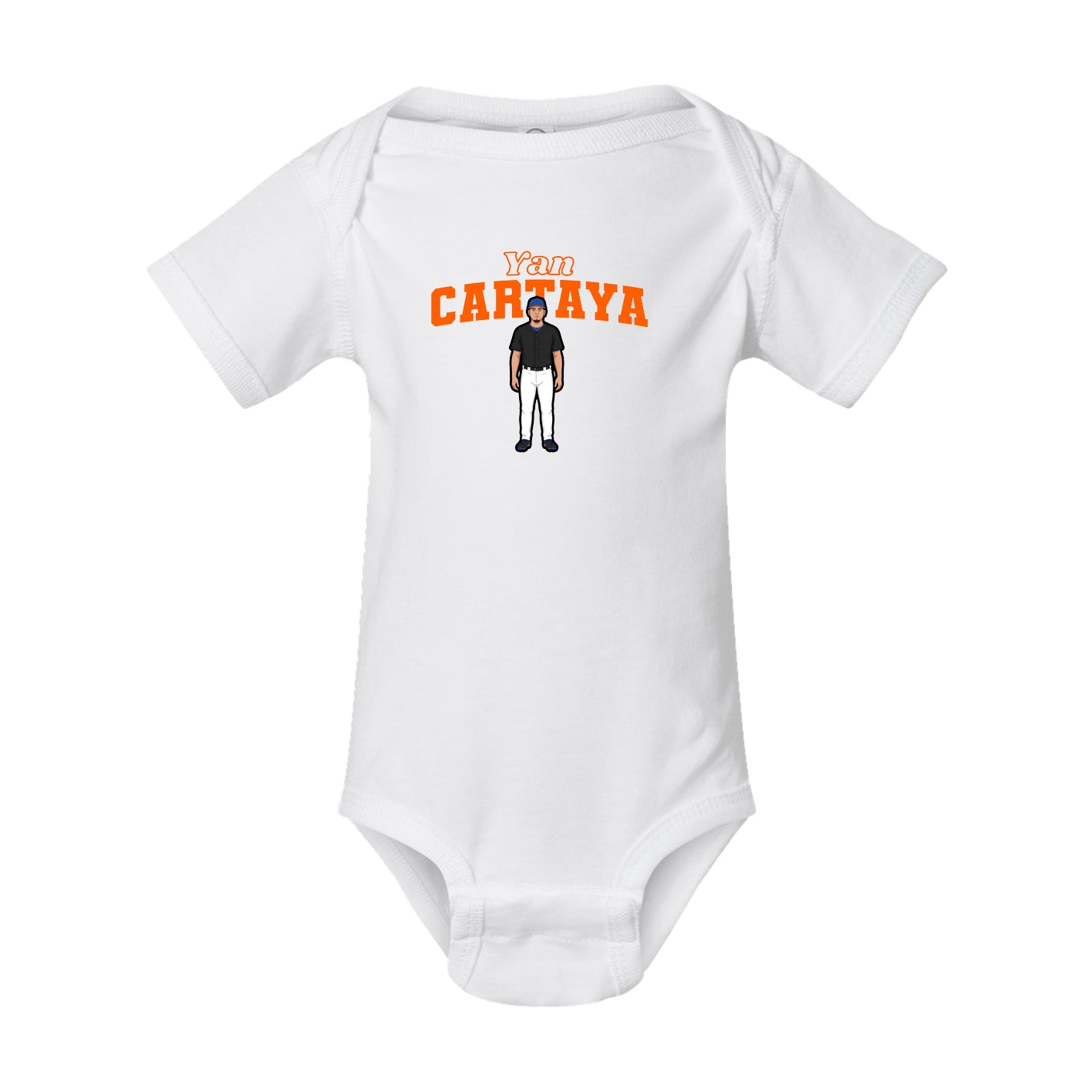 Baby Onesie — Name Arch in White