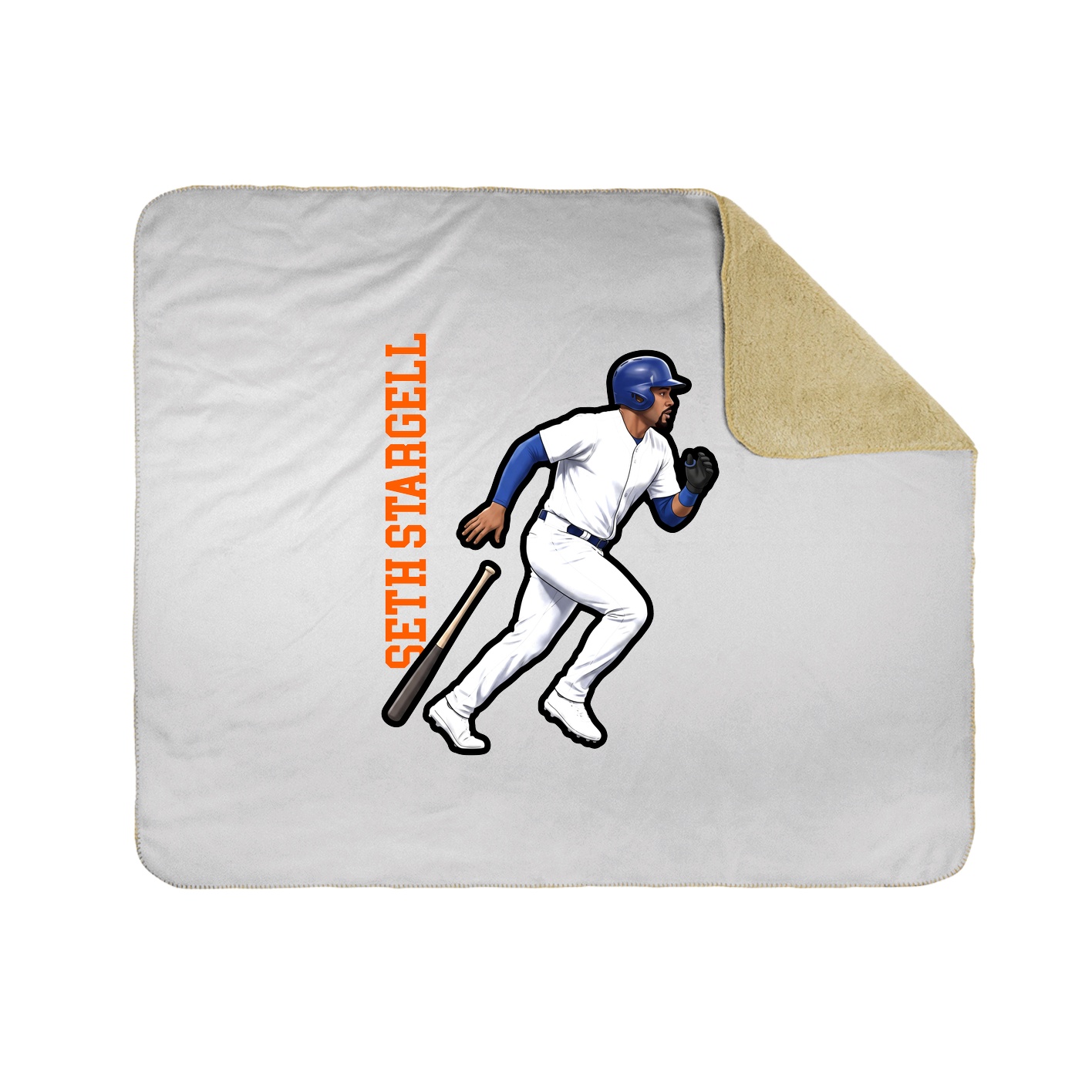 Throw Blanket — Name Vertical in White