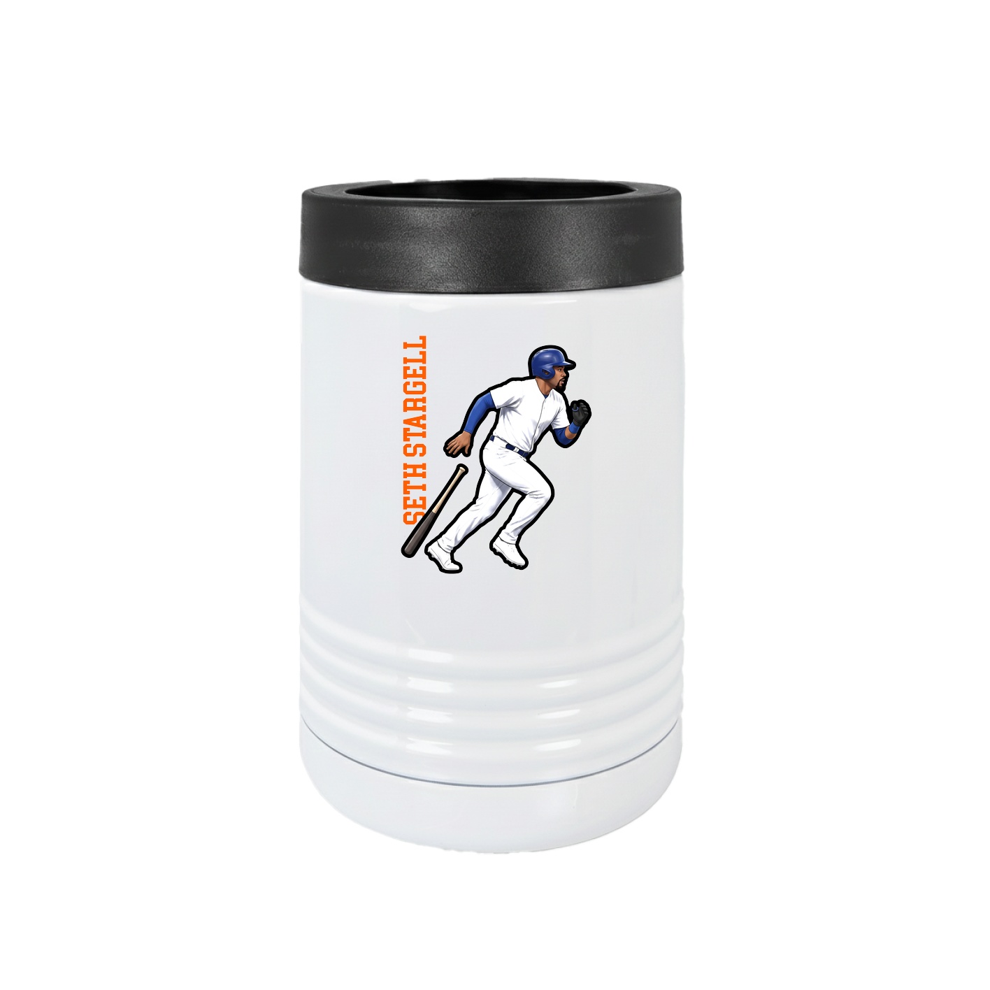 Beverage Holder — Name Vertical in White