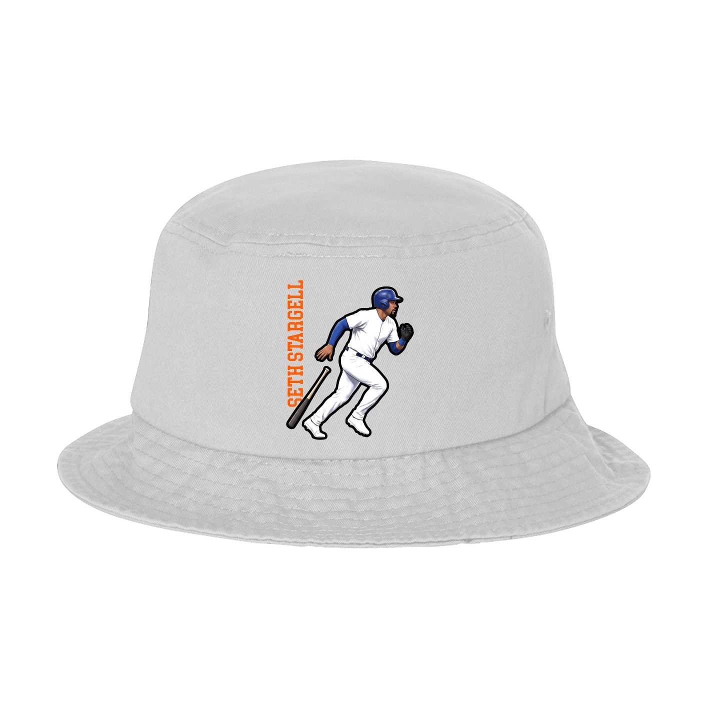 Bucket Cap — Name Vertical in White