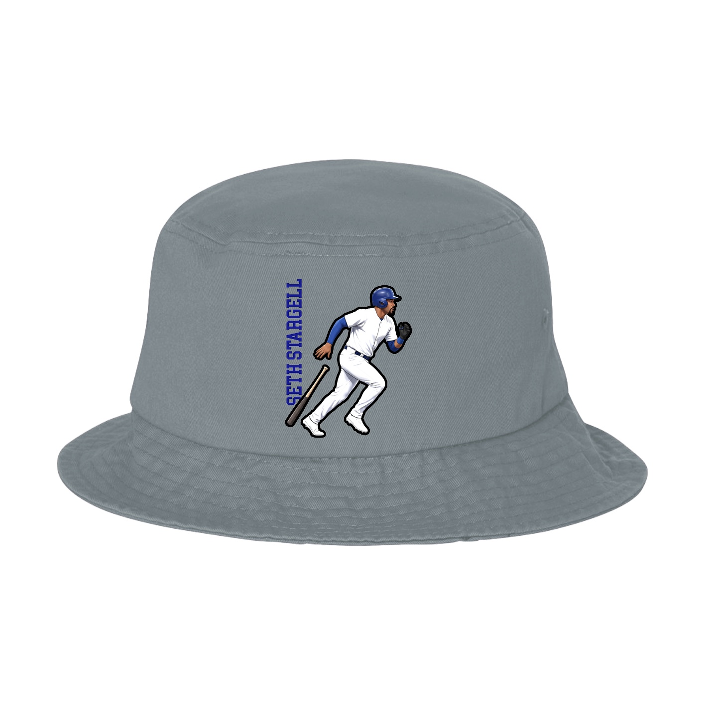 Bucket Cap — Name Vertical in Grey
