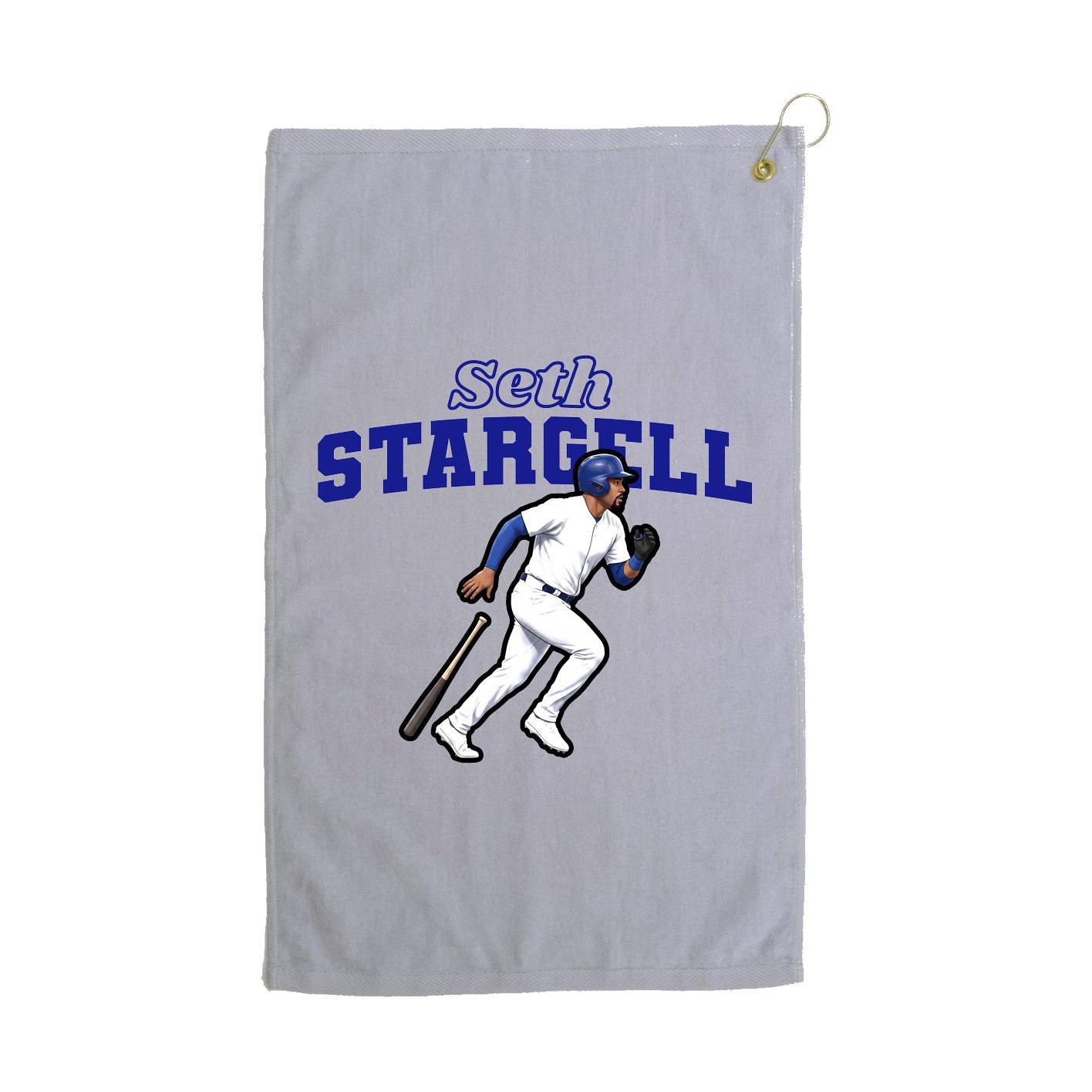 Golf Towel — Name Arch in Grey