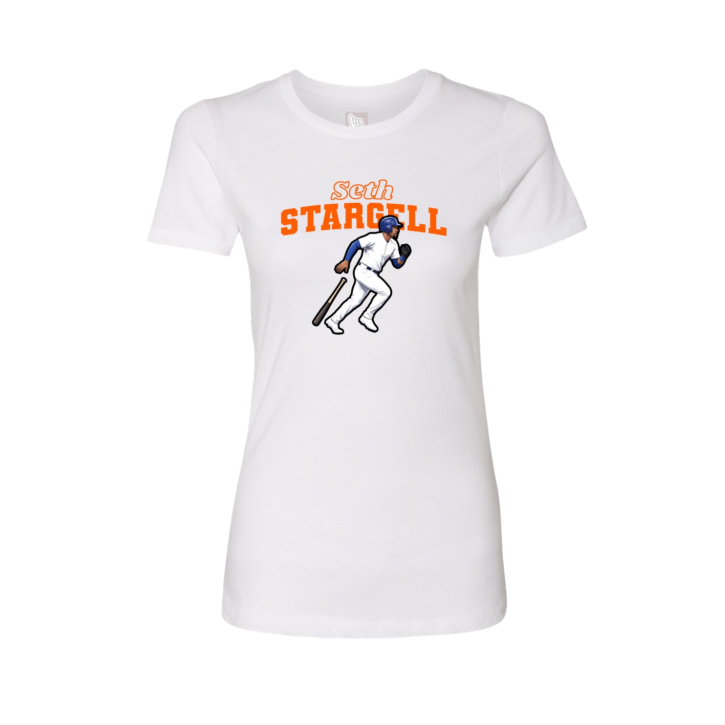 Fitted Women's Tee — Name Arch in White