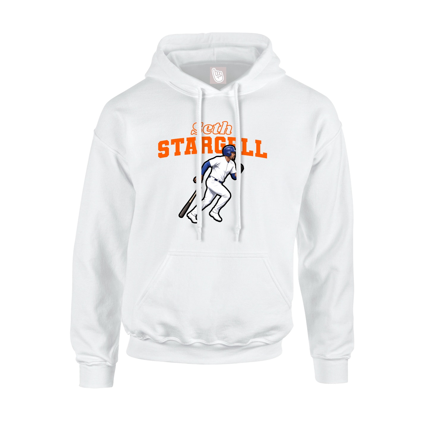 Youth Hoodie — Name Arch in White