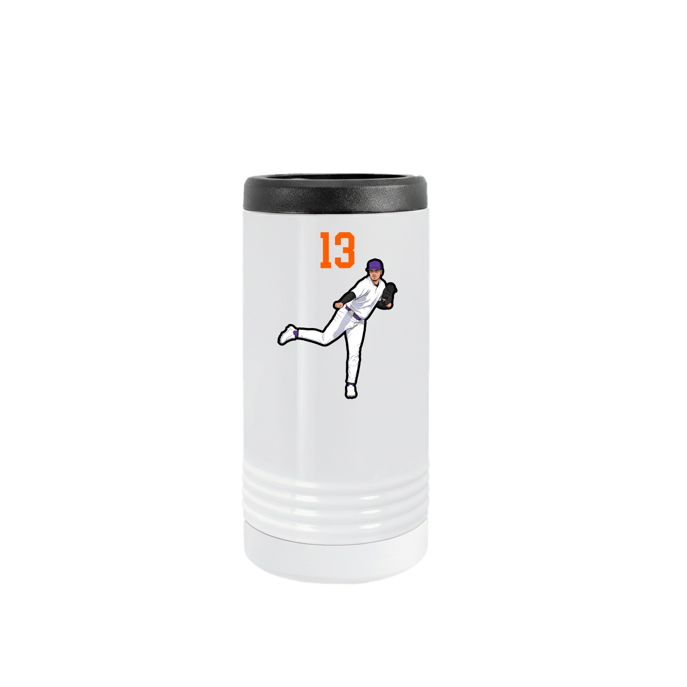Slim Beverage Holder — Number Top in White