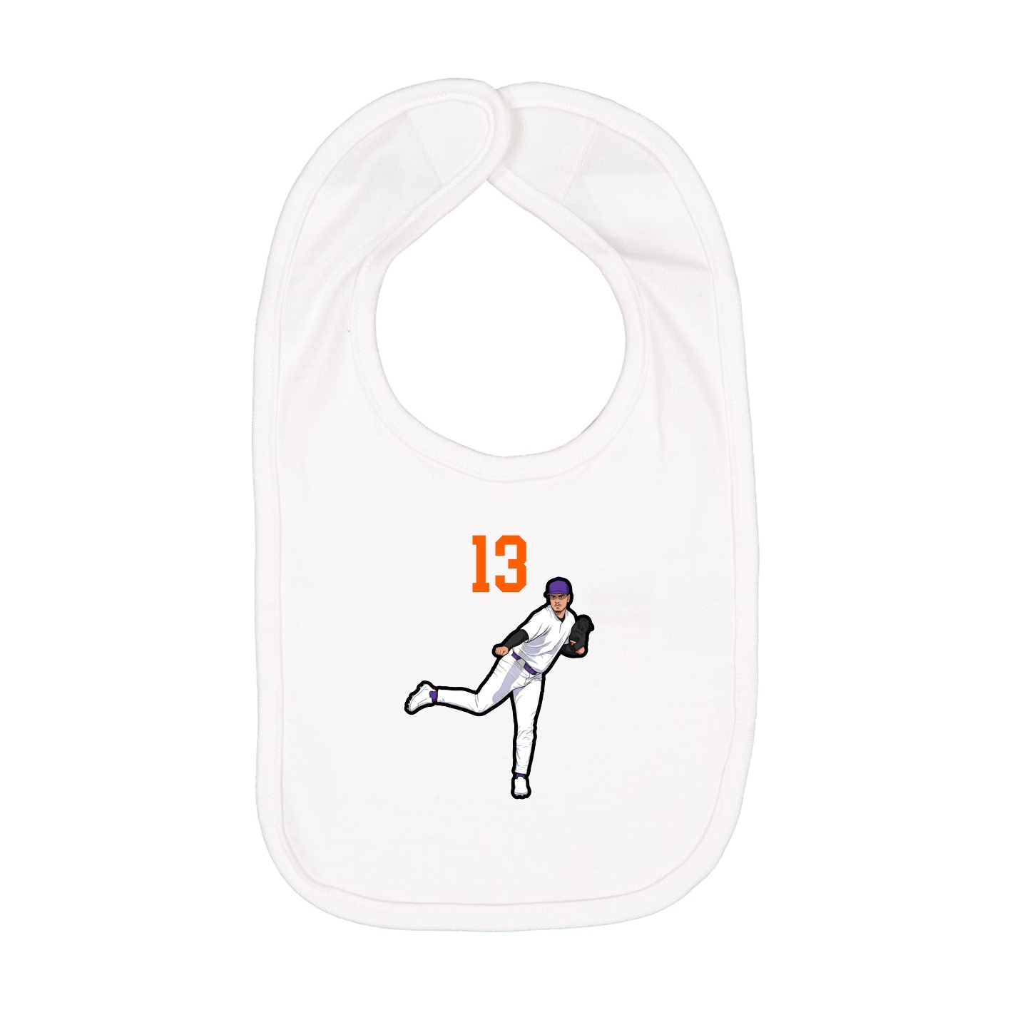 Infant Bib — Number Top in White