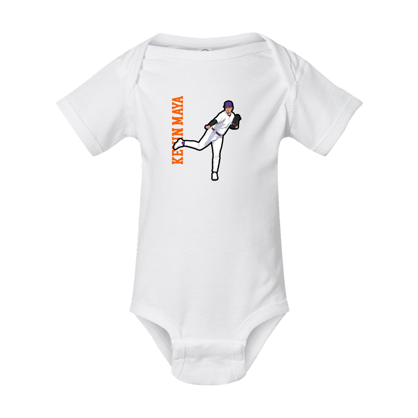 Baby Onesie — Name Vertical in White