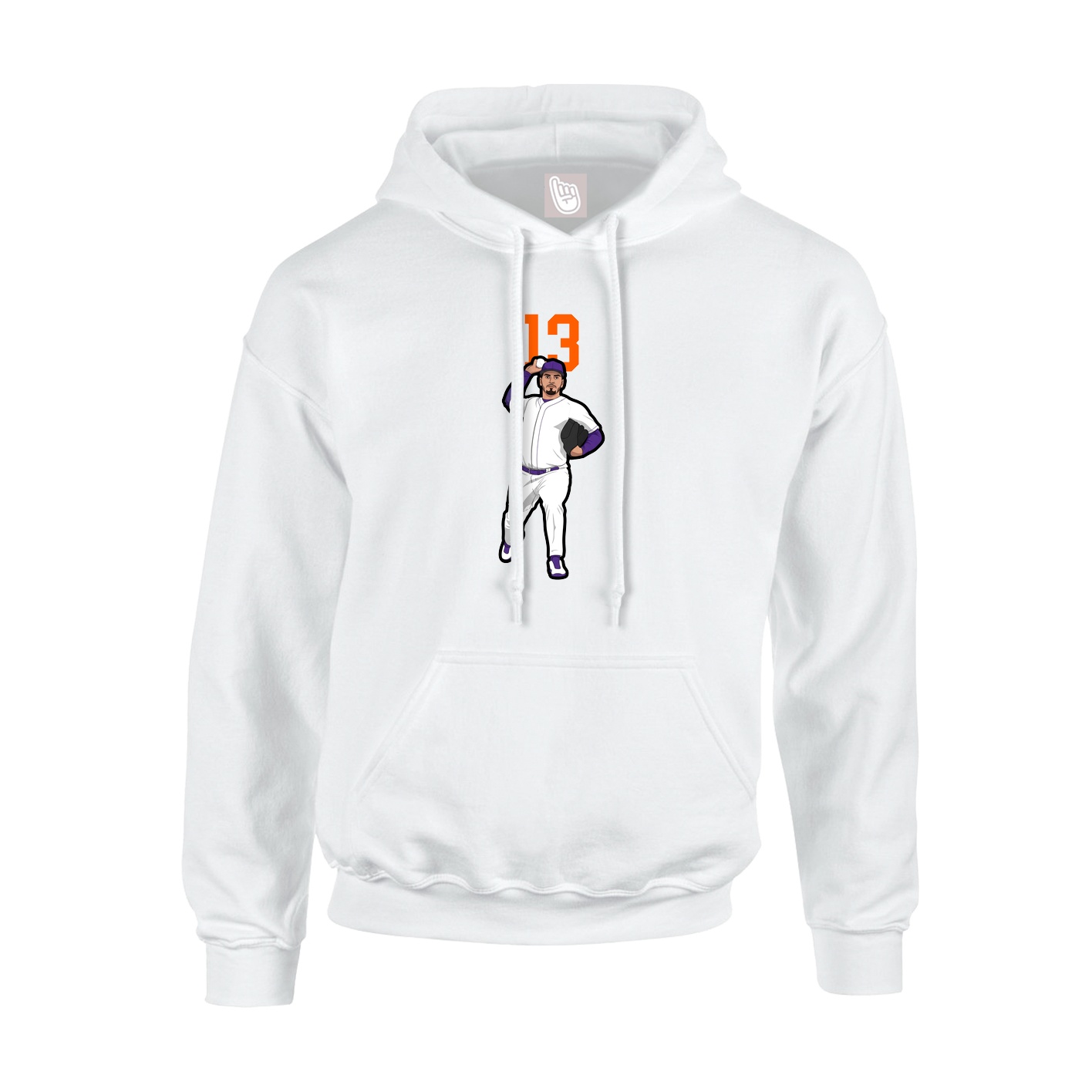 Youth Hoodie — Number Top in White