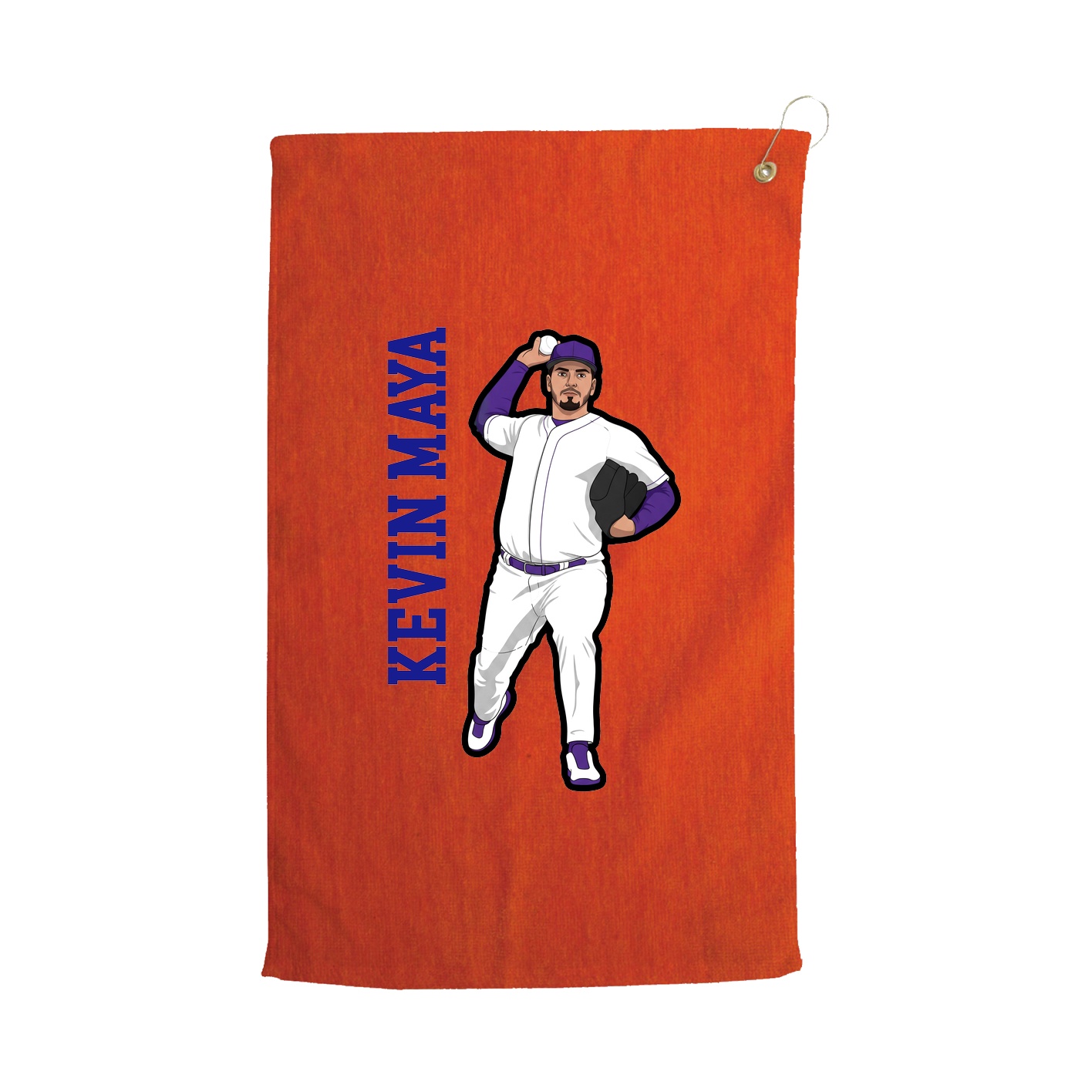 Golf Towel — Name Vertical in Orange