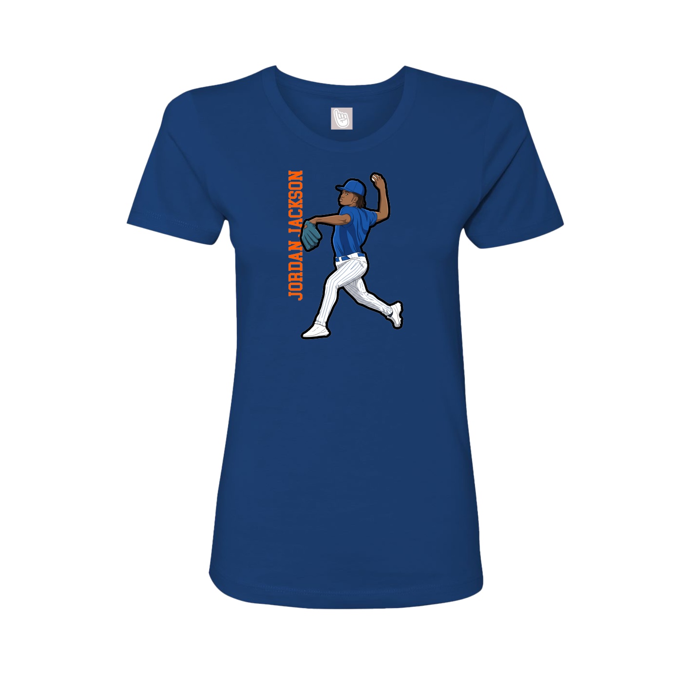 Womens Tee — Name Vertical in Royal