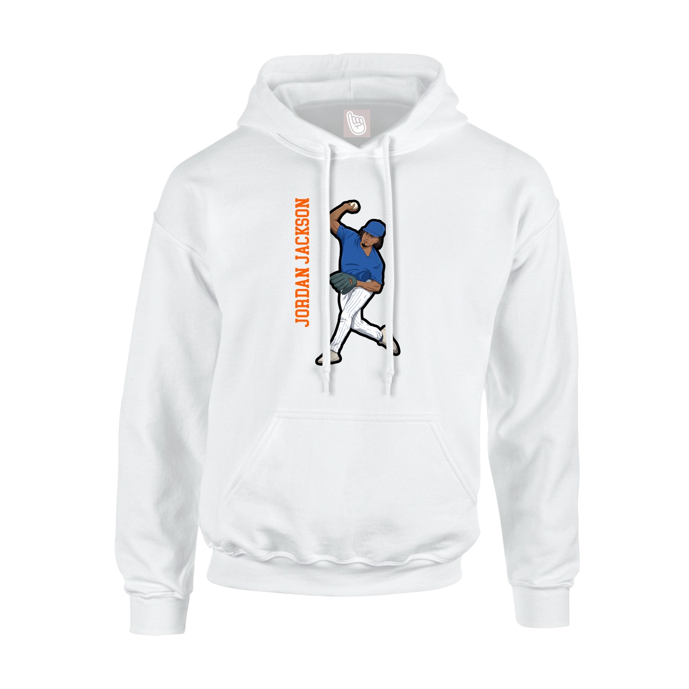 Hoodie — Name Vertical in White