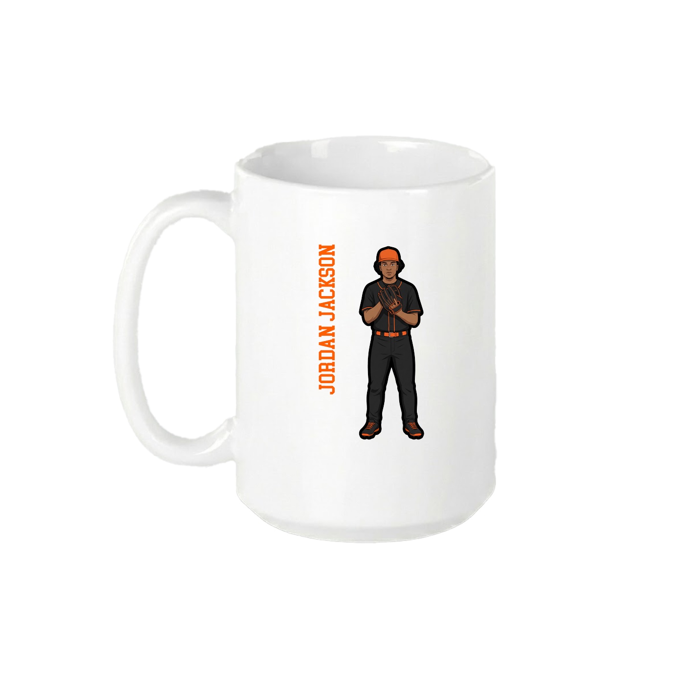 15oz Coffee Mug — Name Vertical in White
